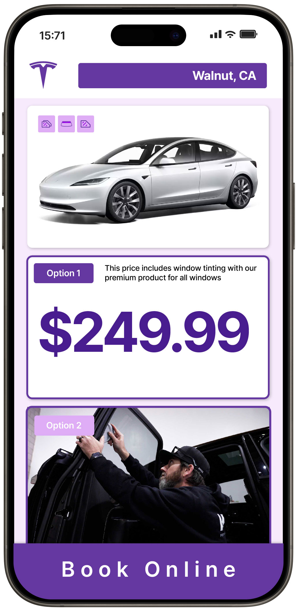 View Reasonable Tesla Window Tinting Costs in Walnut, California