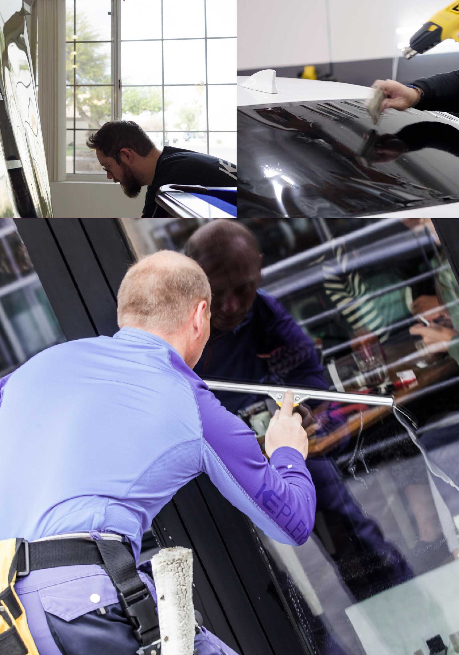 Kepler Skilled Applying Anti-Graffiti Window Film to a Leominster Shop Front