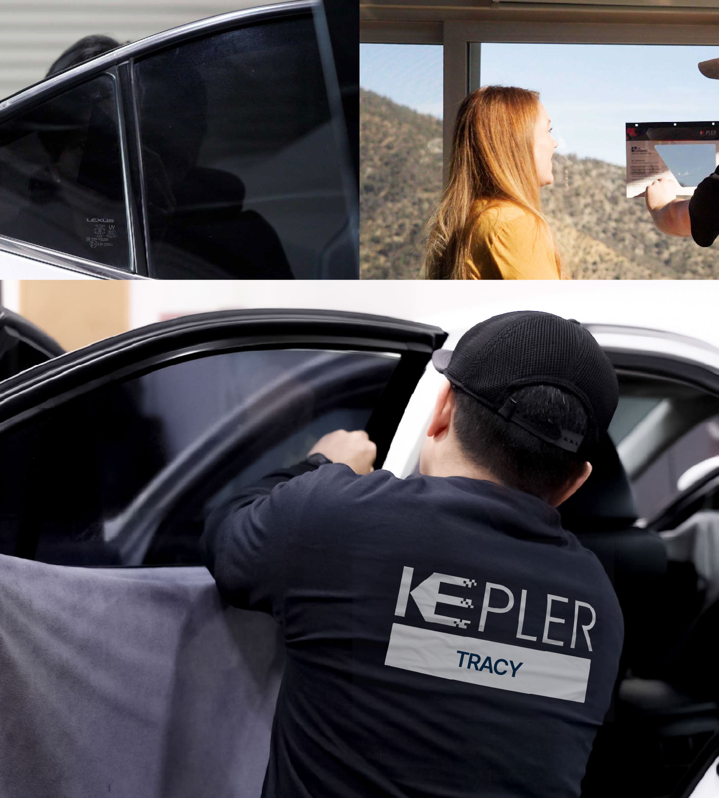 Automotive Window Tinting Expert Applying Film in Tracy, California