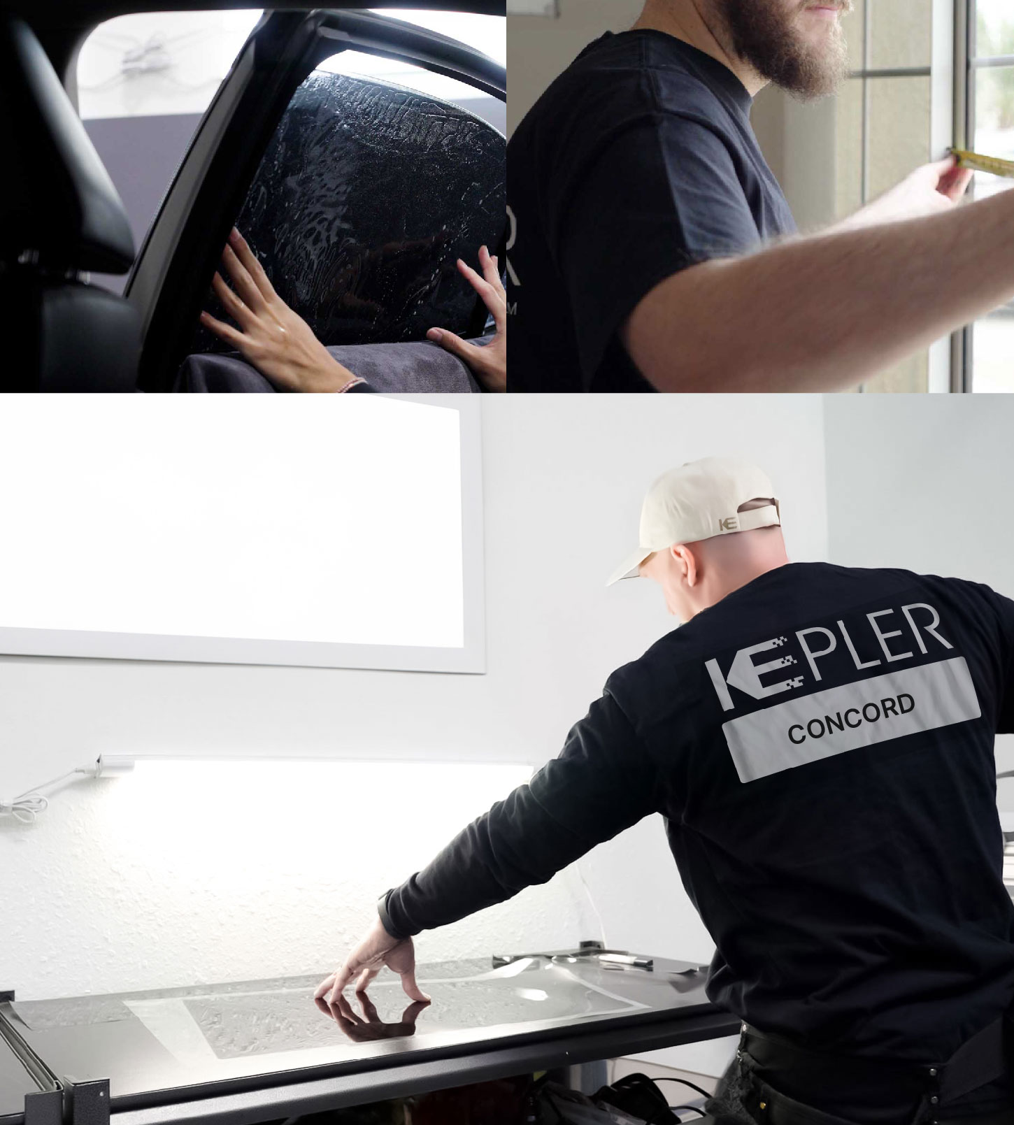 Window Tinting Specialist Cutting Film in Concord, Massachusetts