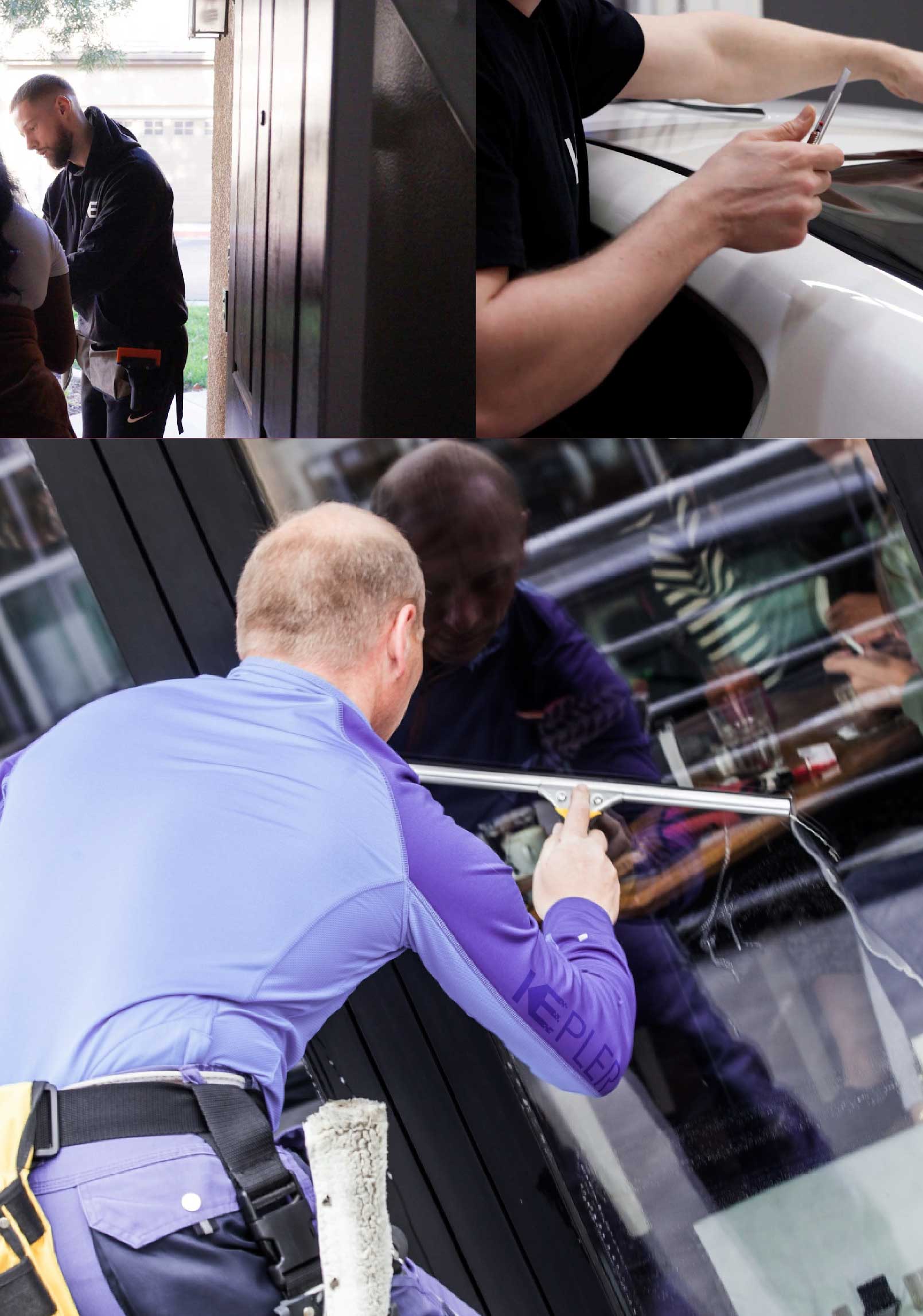 Kepler Professional Applying Anti-Graffiti Window Film to a Mahwah Shop Front