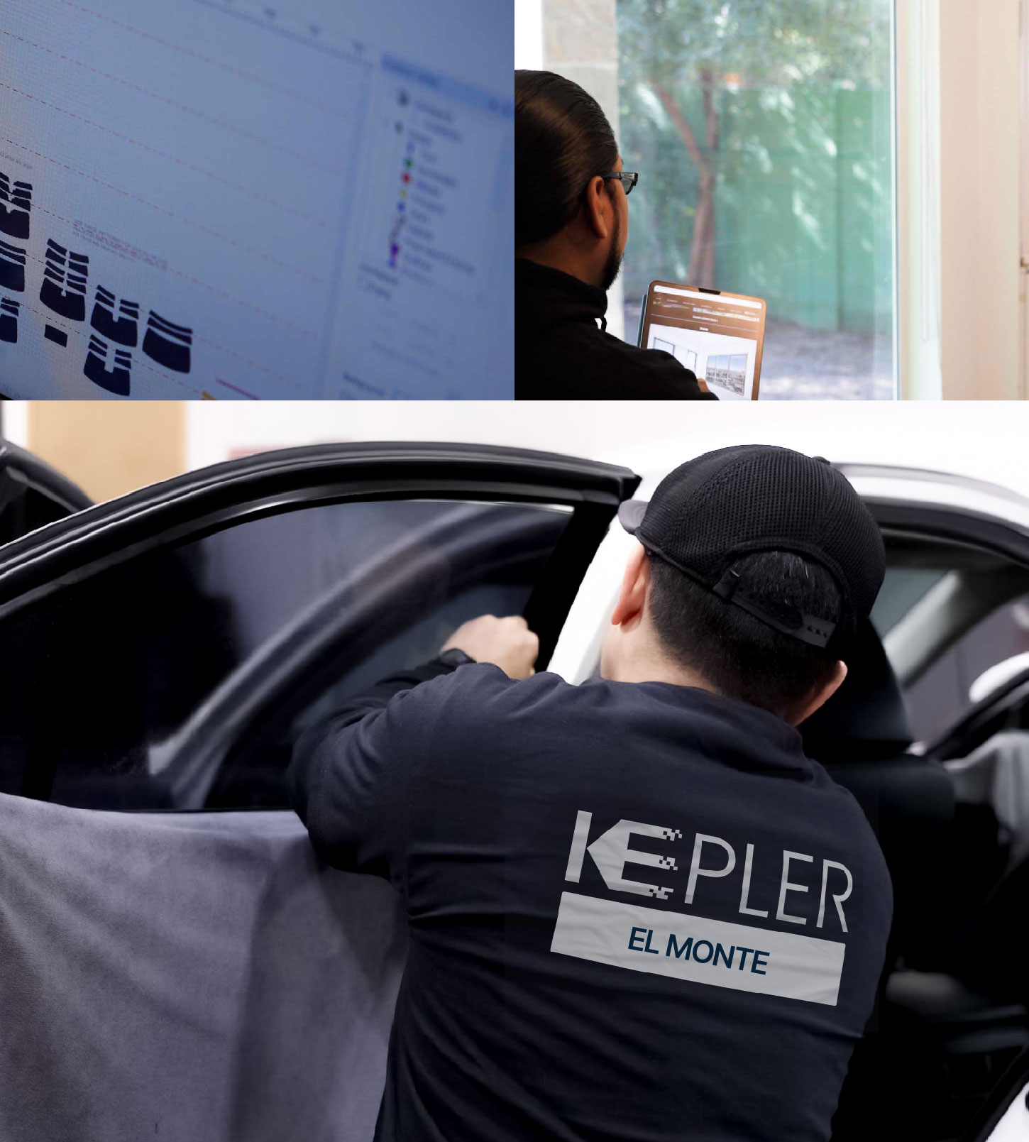 Automotive Window Tinting Expert Applying Film in El Monte, California