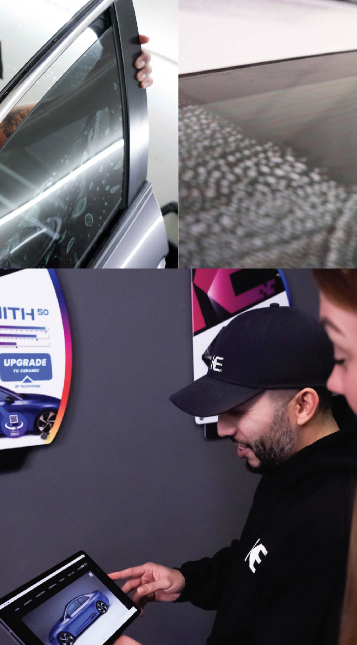 Kepler Dealer Showing Car Window Film Options to Customer in Fort Lee, New Jersey