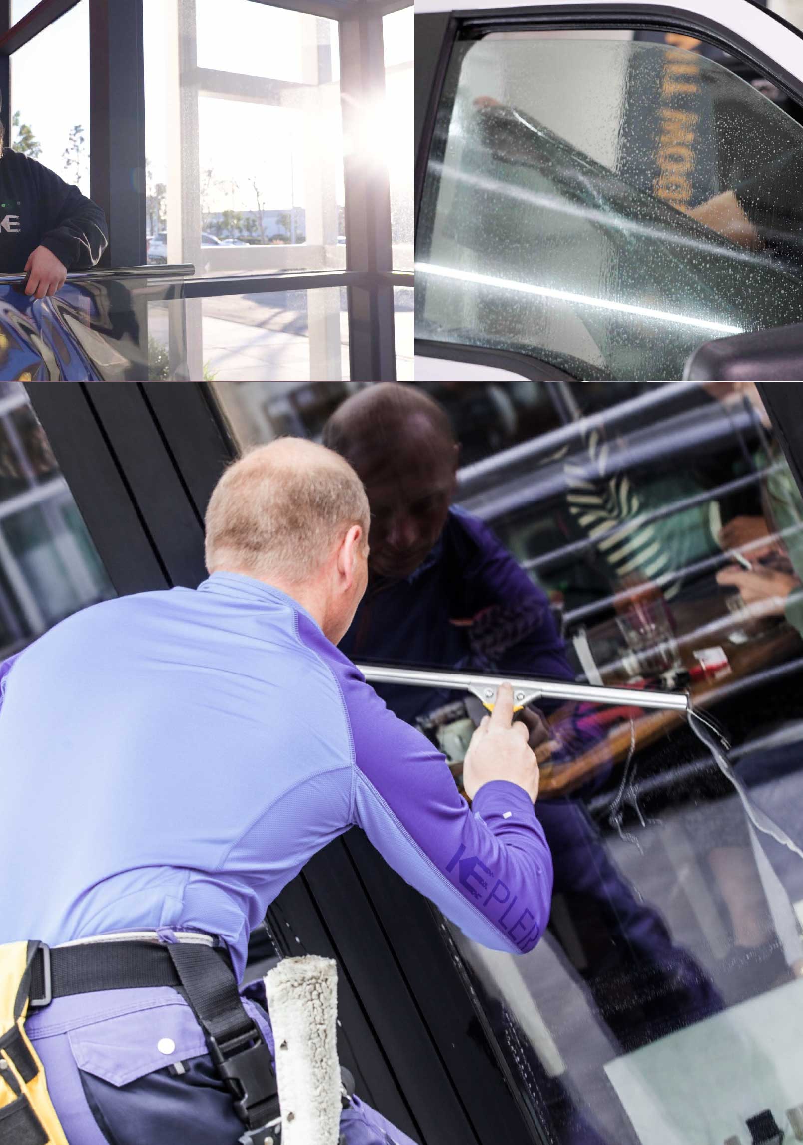 Kepler Skilled Applying Anti-Graffiti Window Film to a Baton Rouge Shop Front