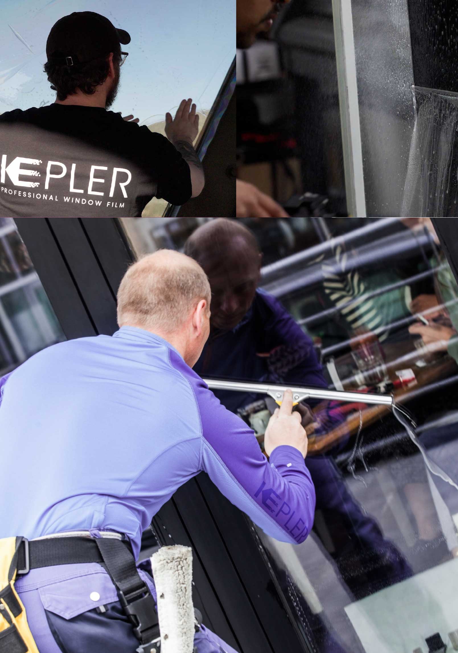 Kepler Skilled Applying Anti-Graffiti Window Film to a Adrian Shop Front
