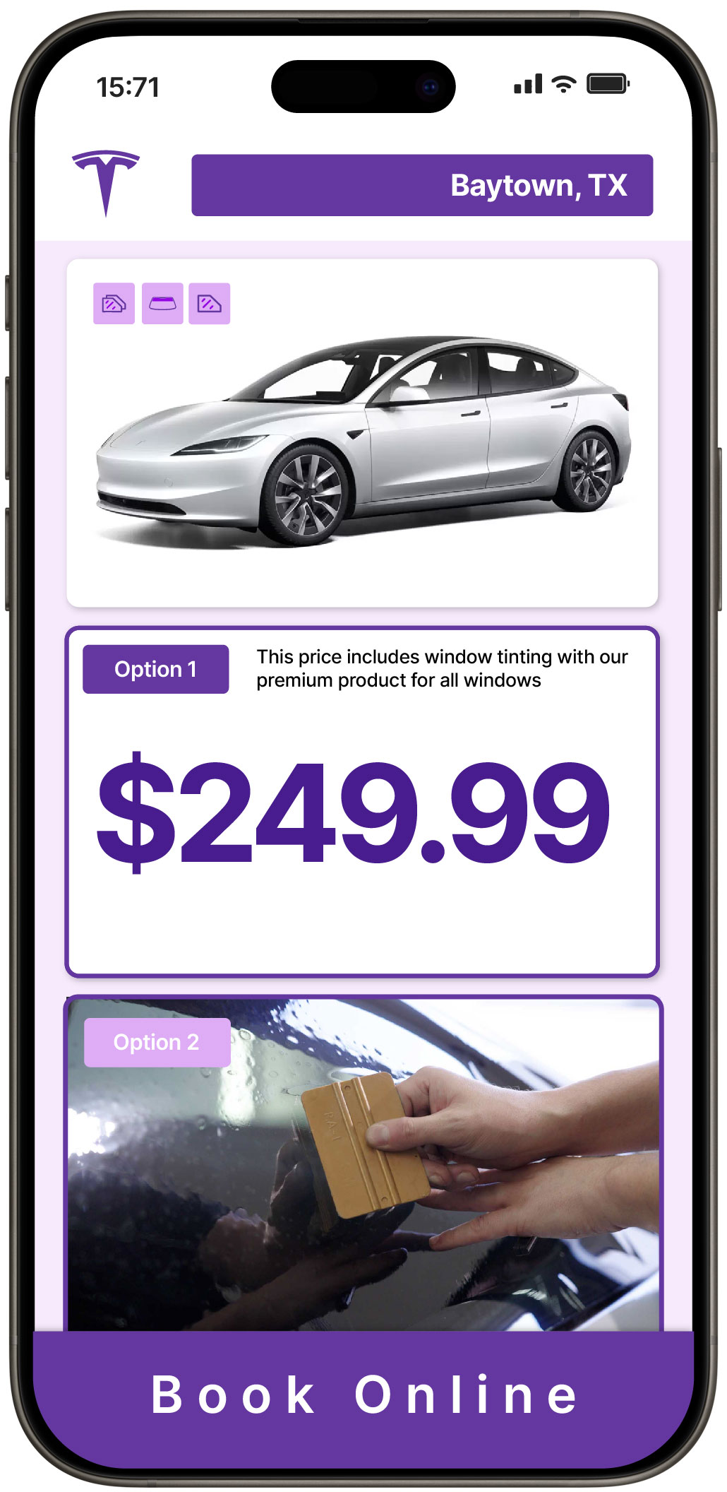 View Affordable Tesla Window Tinting Rates in Baytown, Texas