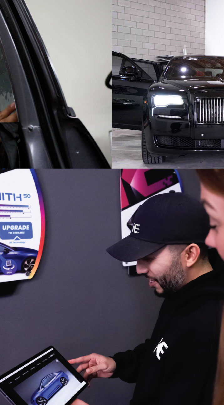 Kepler Dealer Showing Car Window Film Options to Customer in Bethlehem, Pennsylvania
