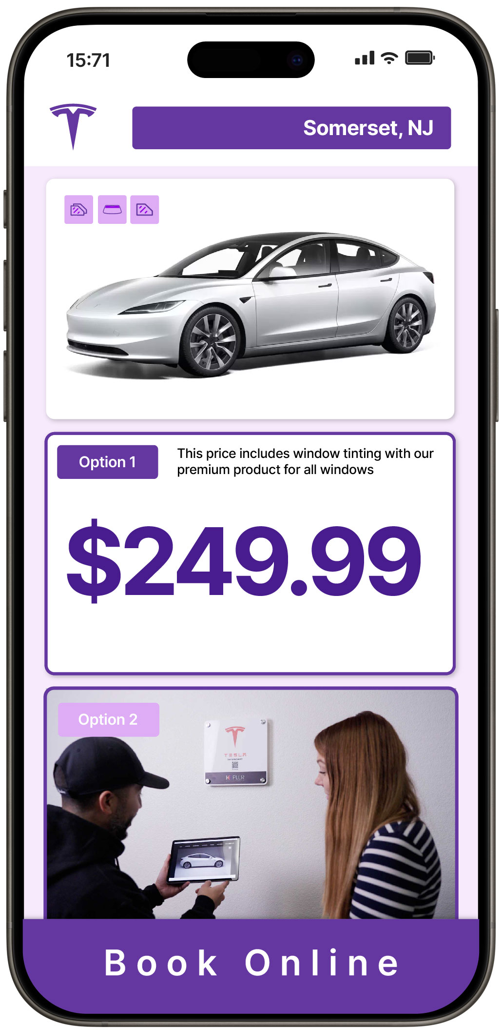 View Affordable Tesla Window Tinting Costs in Somerset, New Jersey