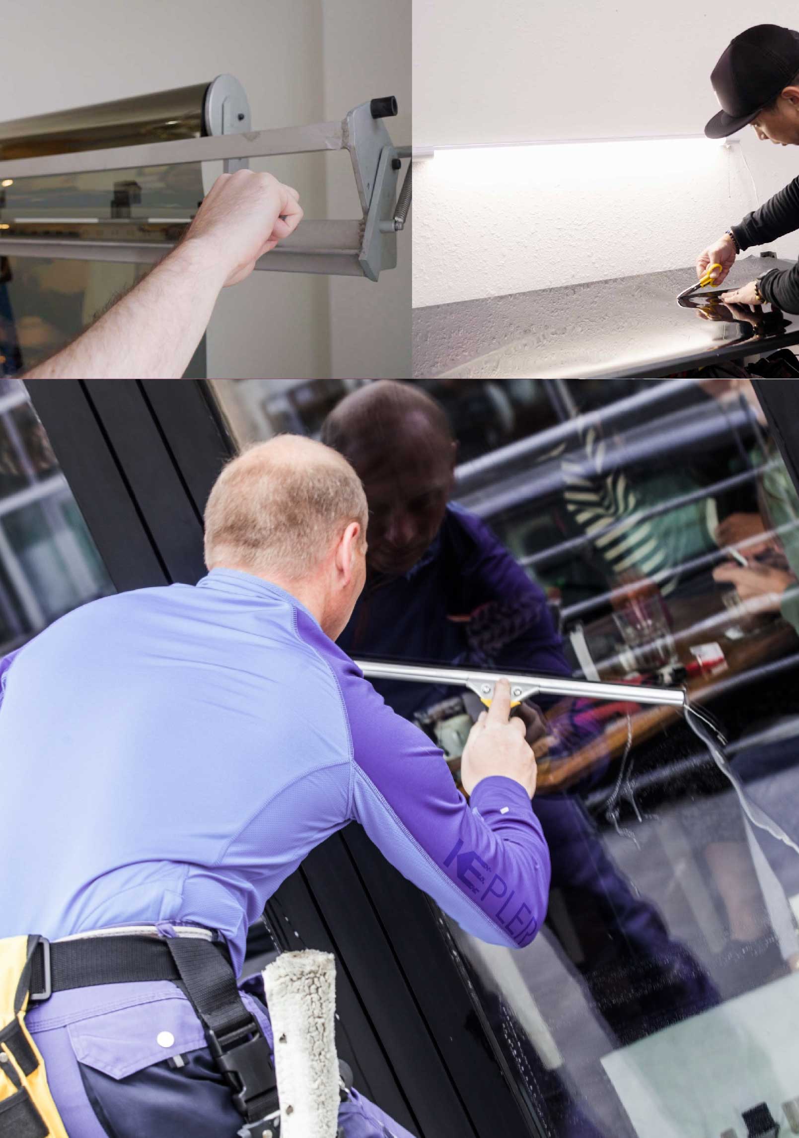 Kepler Expert Applying Anti-Graffiti Window Film to a Commack Shop Front