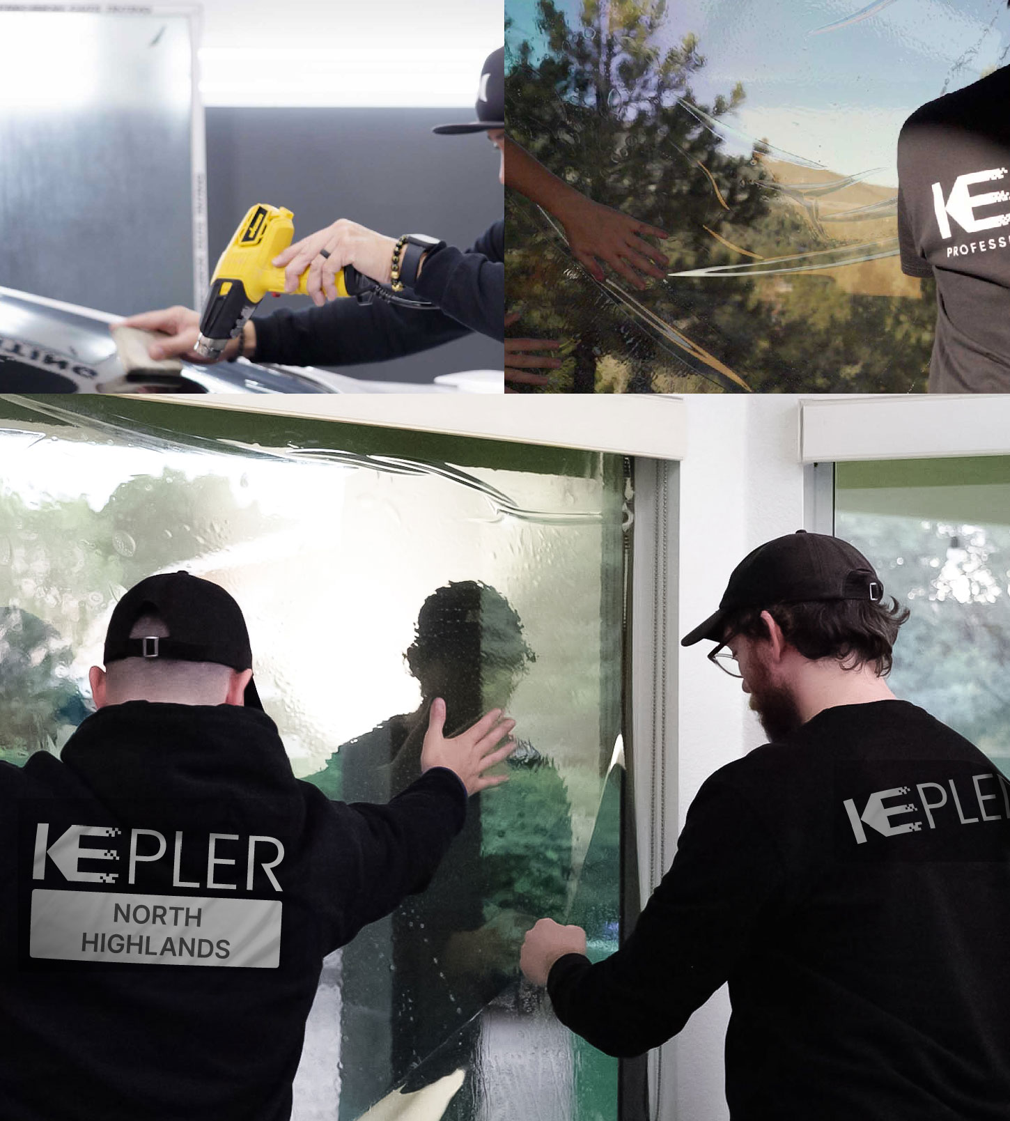 Kepler Technician Applying Advanced Window Tint to Home in North Highlands