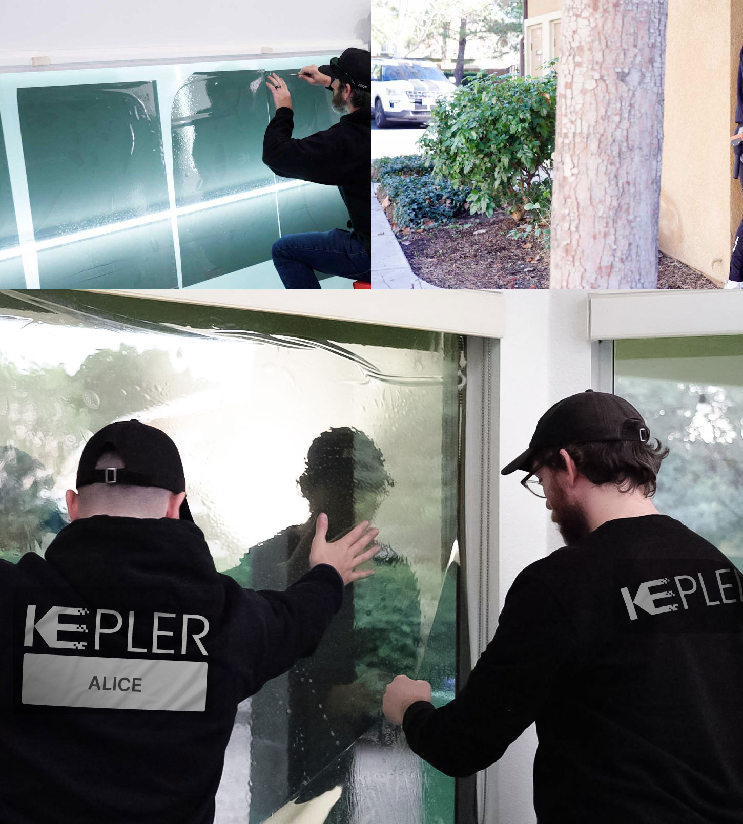 Kepler Technician Applying High-tech Window Tint to Home in Alice