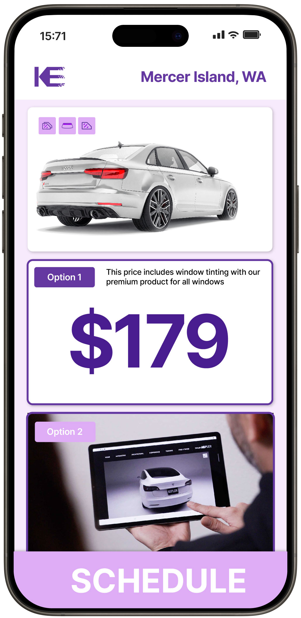 View Competitive Car Window Tinting Prices in Mercer Island, Washington