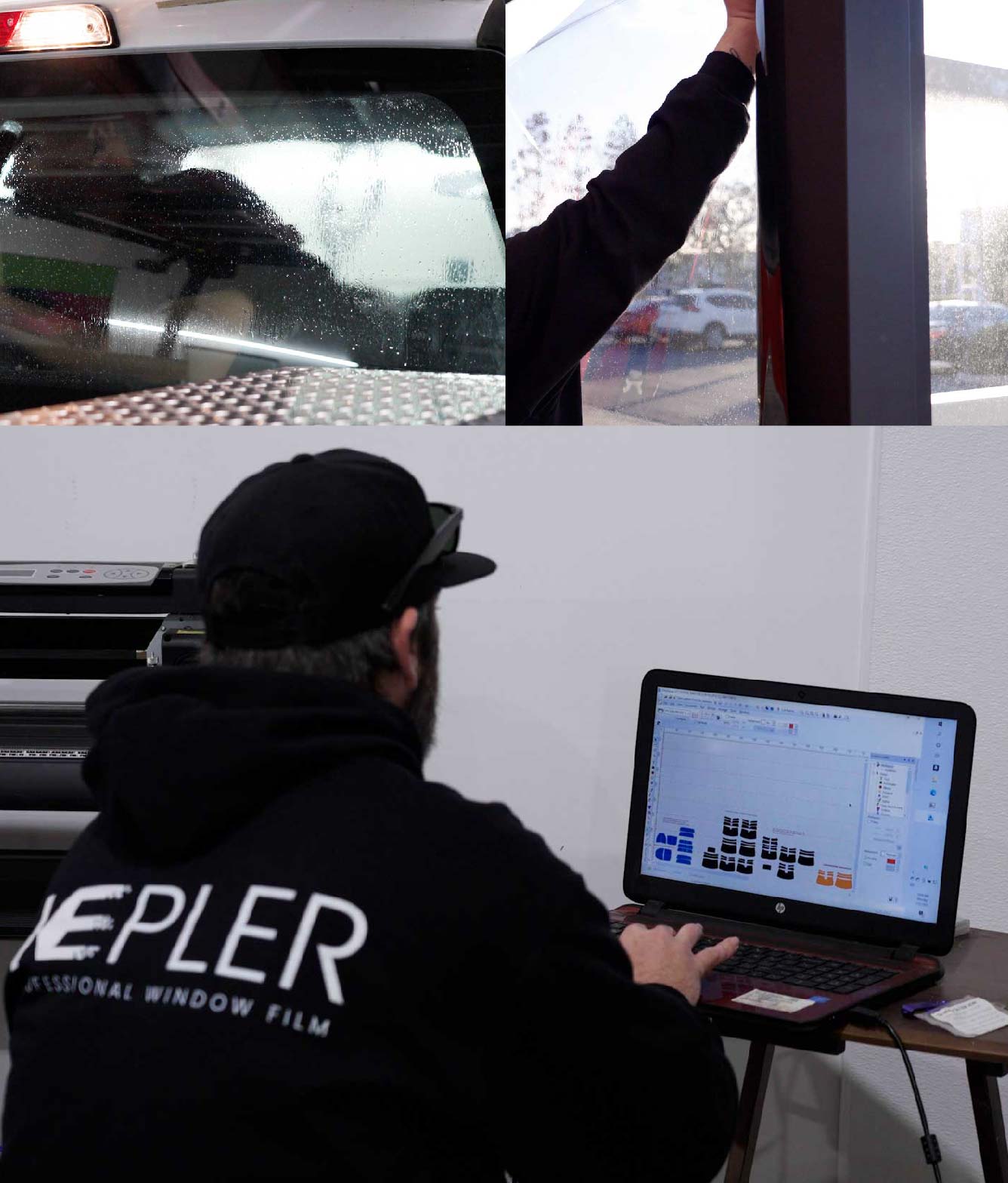 Ceramic Window Tinting Expert Cutting Film in Greenville, Texas