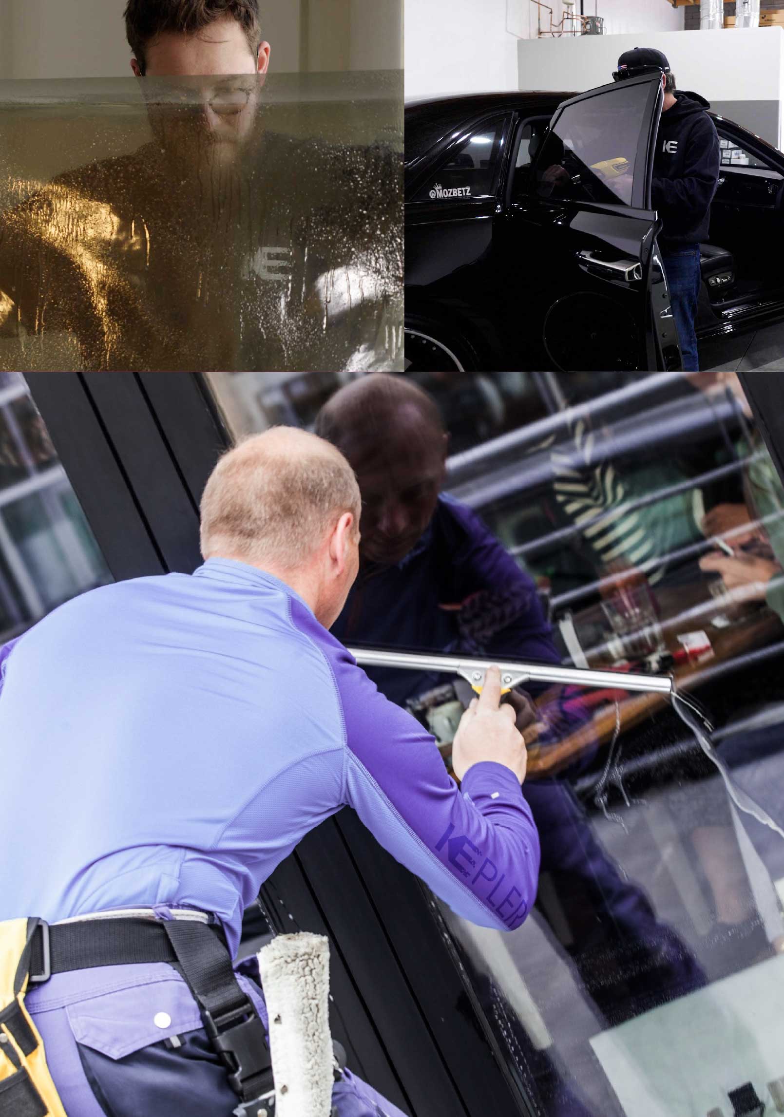 Kepler Professional Applying Anti-Graffiti Window Film to a Midlothian Shop Front