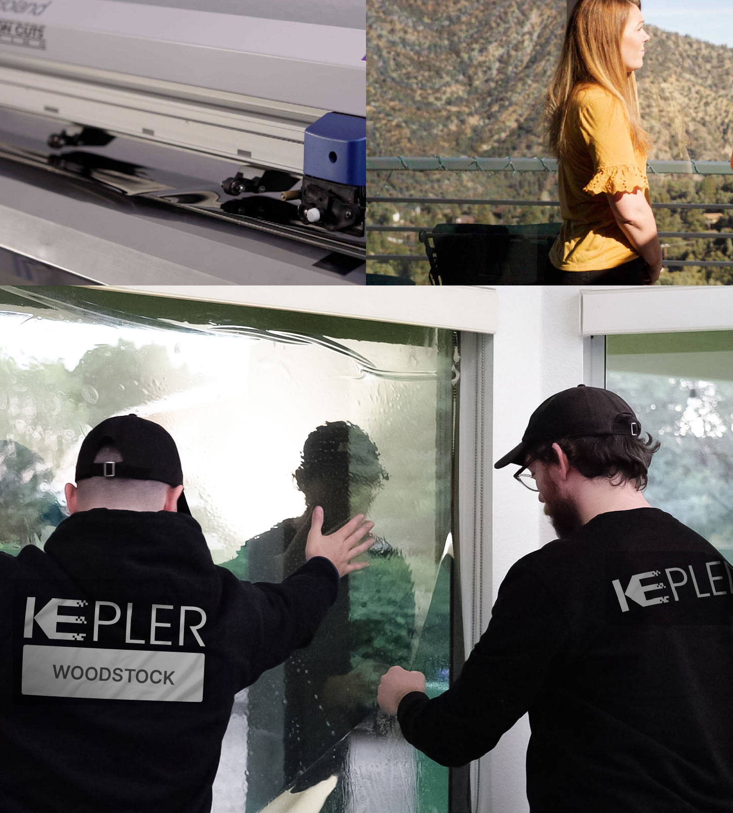 Kepler Technician Applying Advanced Window Tint to Home in Woodstock