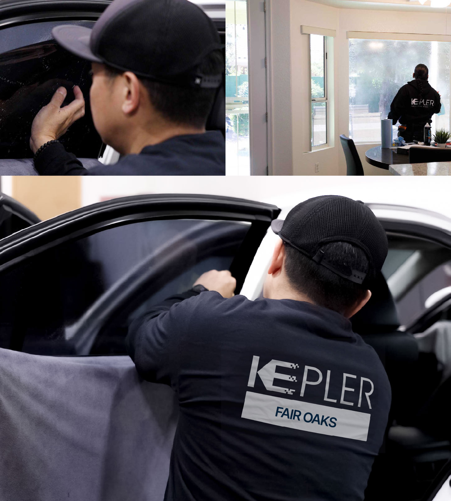 Automotive Window Tinting Expert Applying Film in Fair Oaks, California