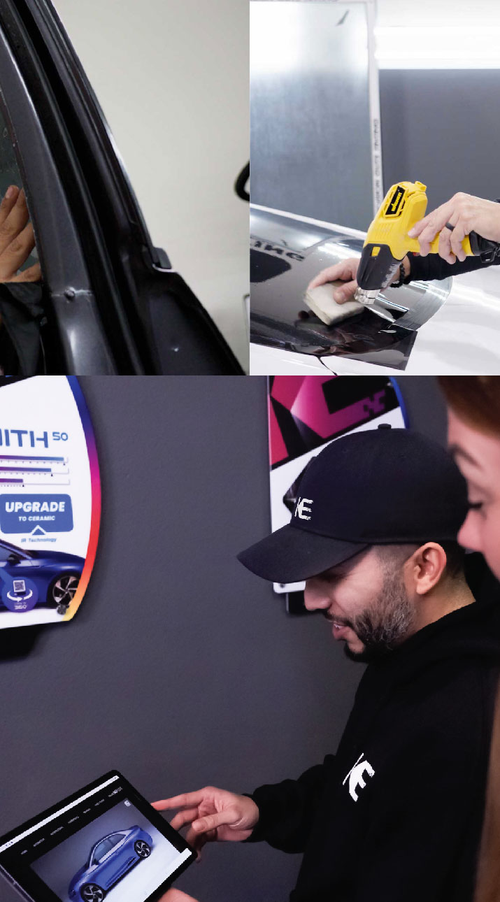 Kepler Dealer Showing Car Window Film Options to Customer in Hunt Valley, Maryland