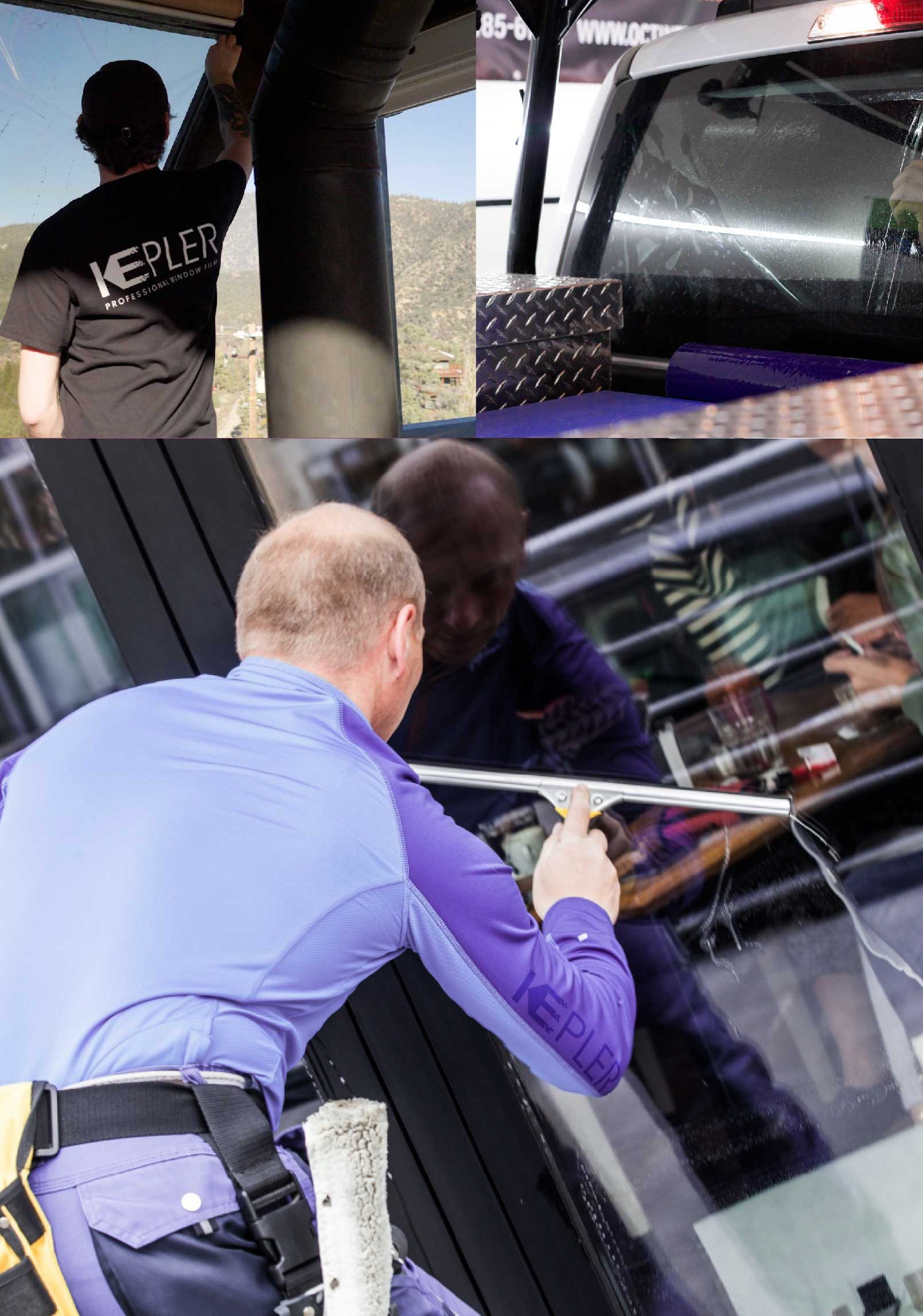 Kepler Professional Applying Anti-Graffiti Window Film to a La Cañada Flintridge Shop Front