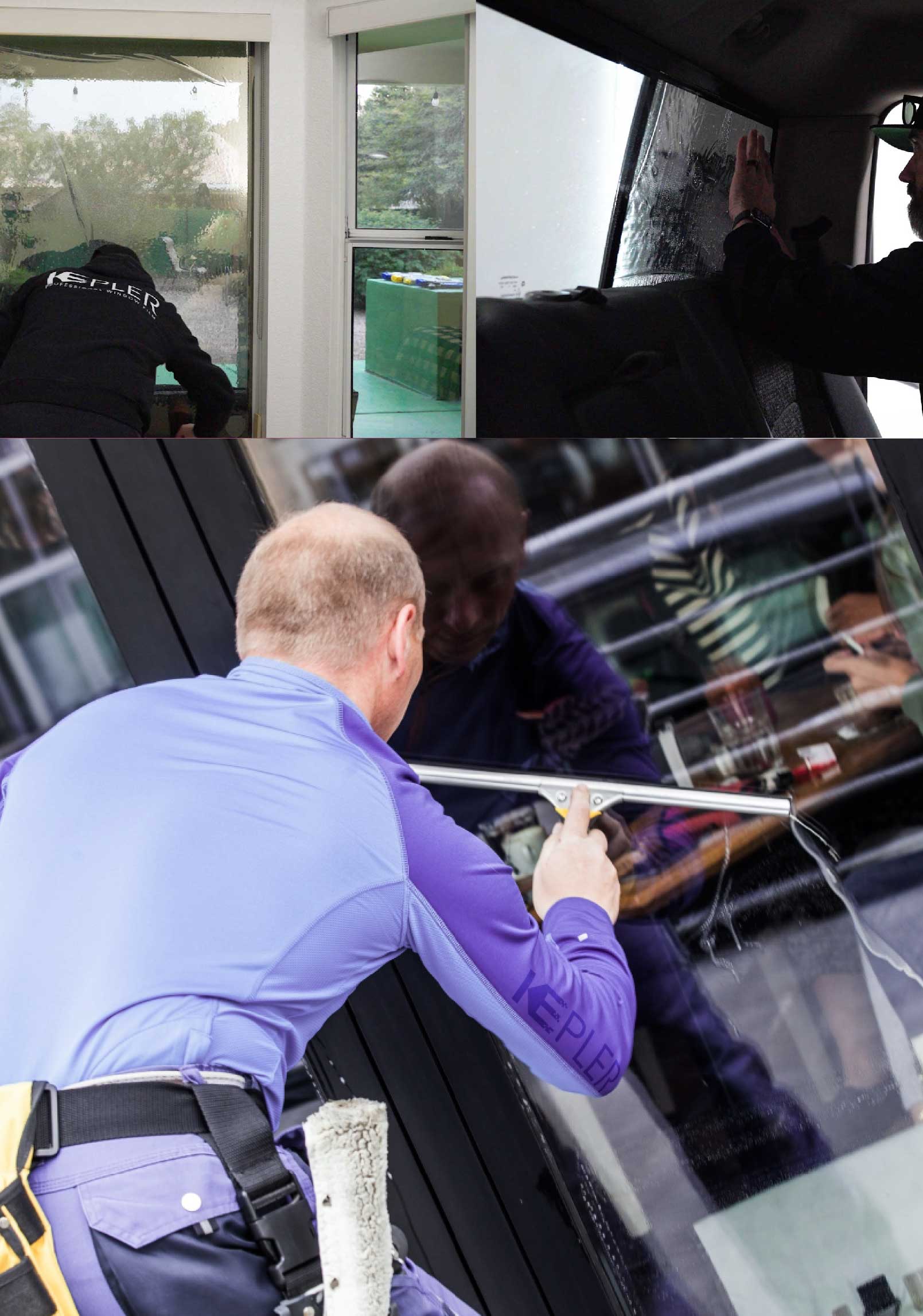 Kepler Professional Applying Anti-Graffiti Window Film to a Worcester Shop Front
