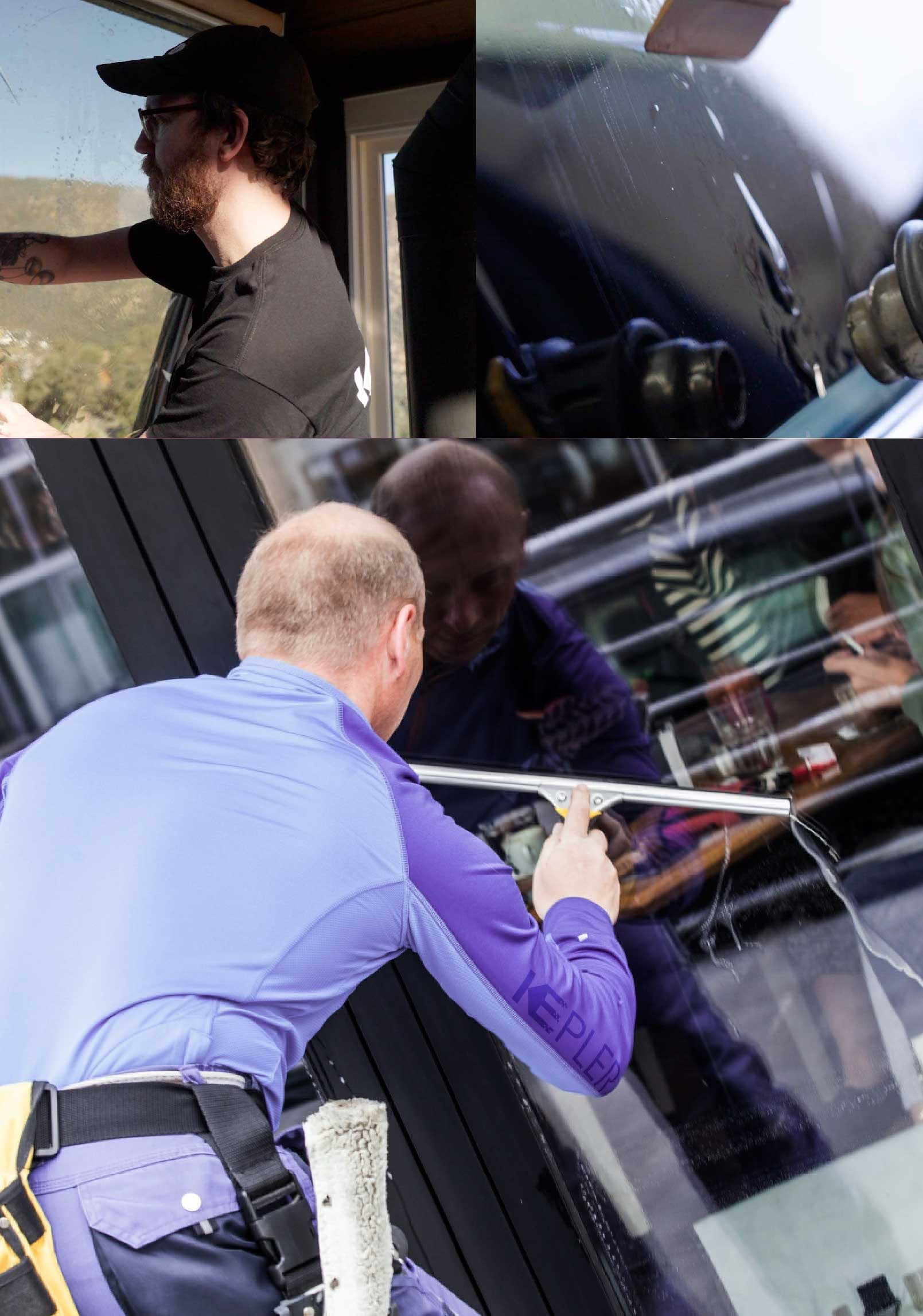 Kepler Professional Applying Anti-Graffiti Window Film to a Fountain Shop Front