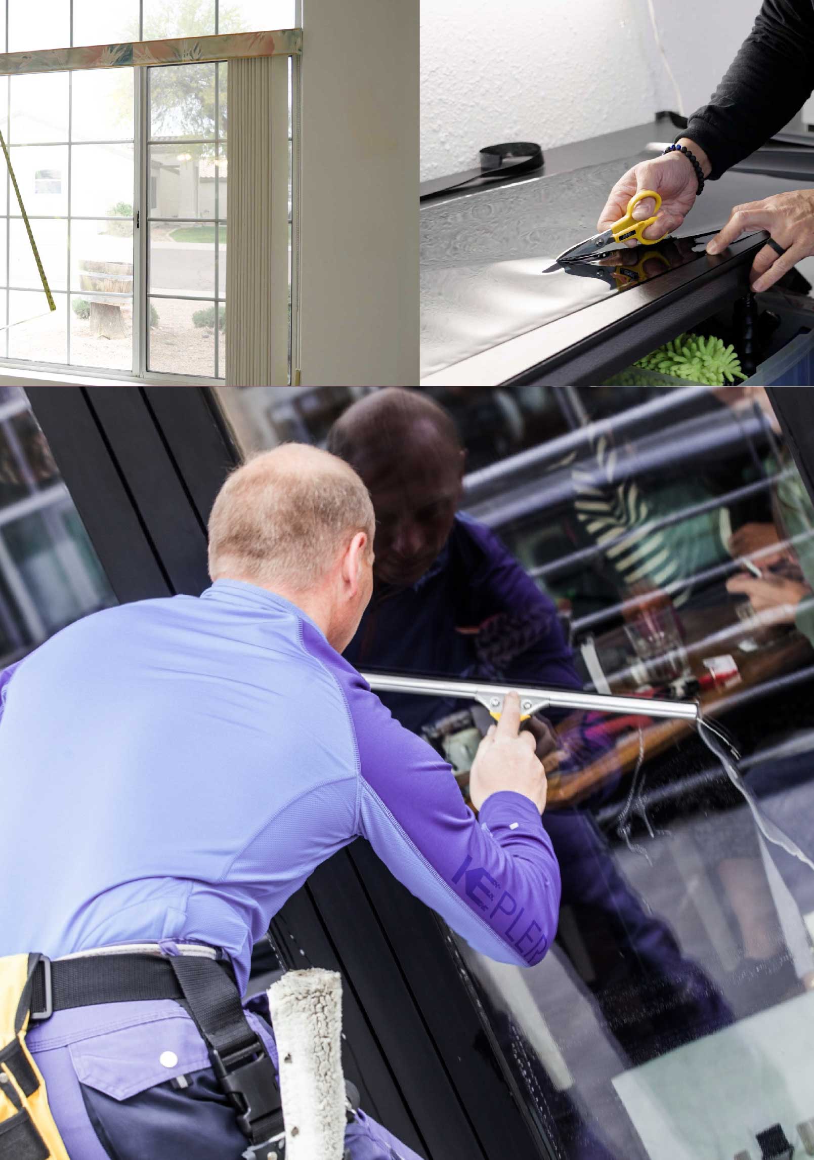Kepler Skilled Applying Anti-Graffiti Window Film to a Roseville Shop Front