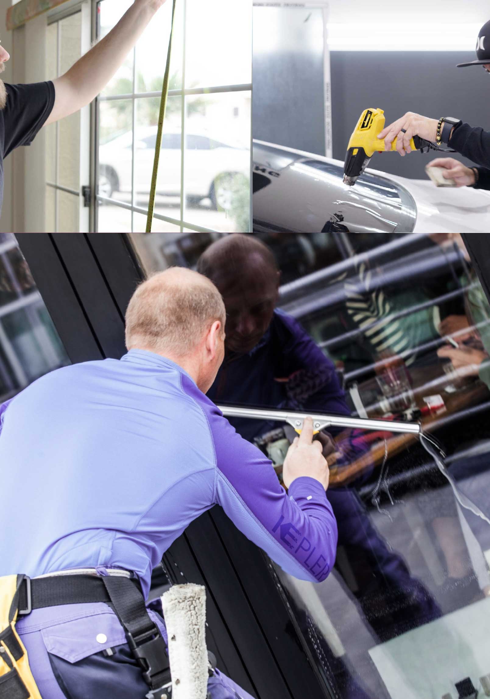 Kepler Skilled Applying Anti-Graffiti Window Film to a Prescott Shop Front