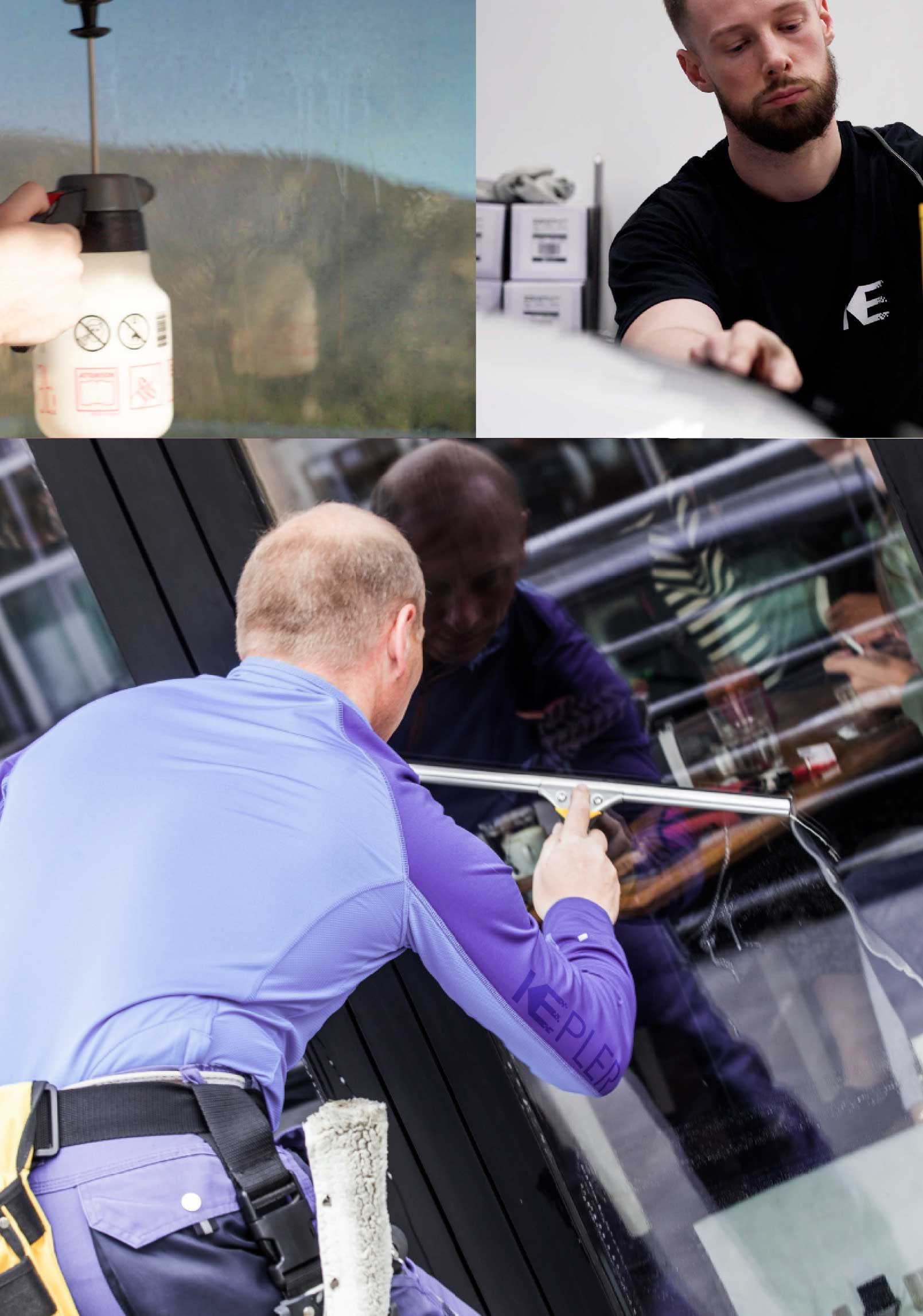 Kepler Skilled Applying Anti-Graffiti Window Film to a Holly Springs Shop Front