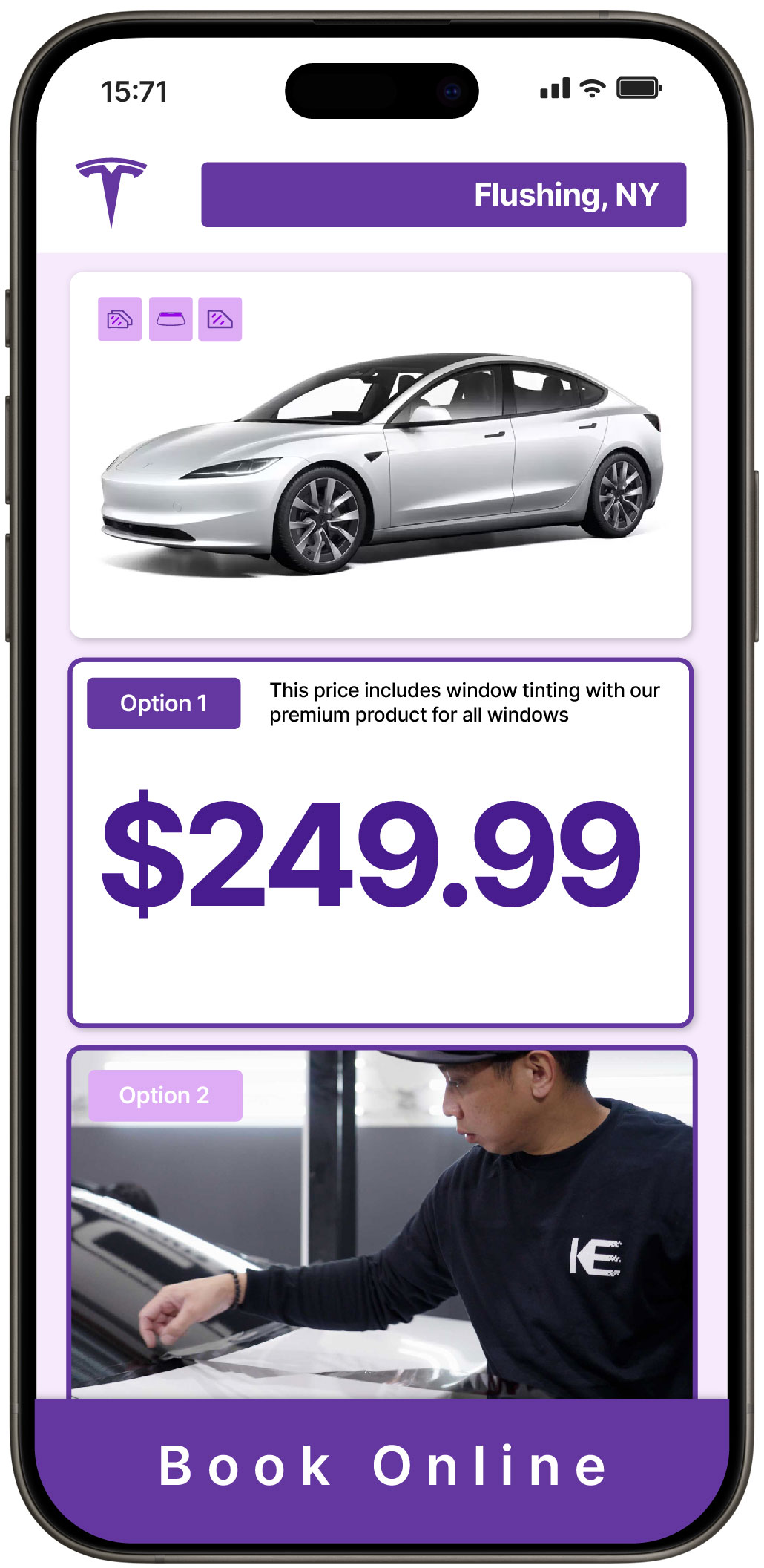View Reasonable Tesla Window Tinting Costs in Flushing, New York