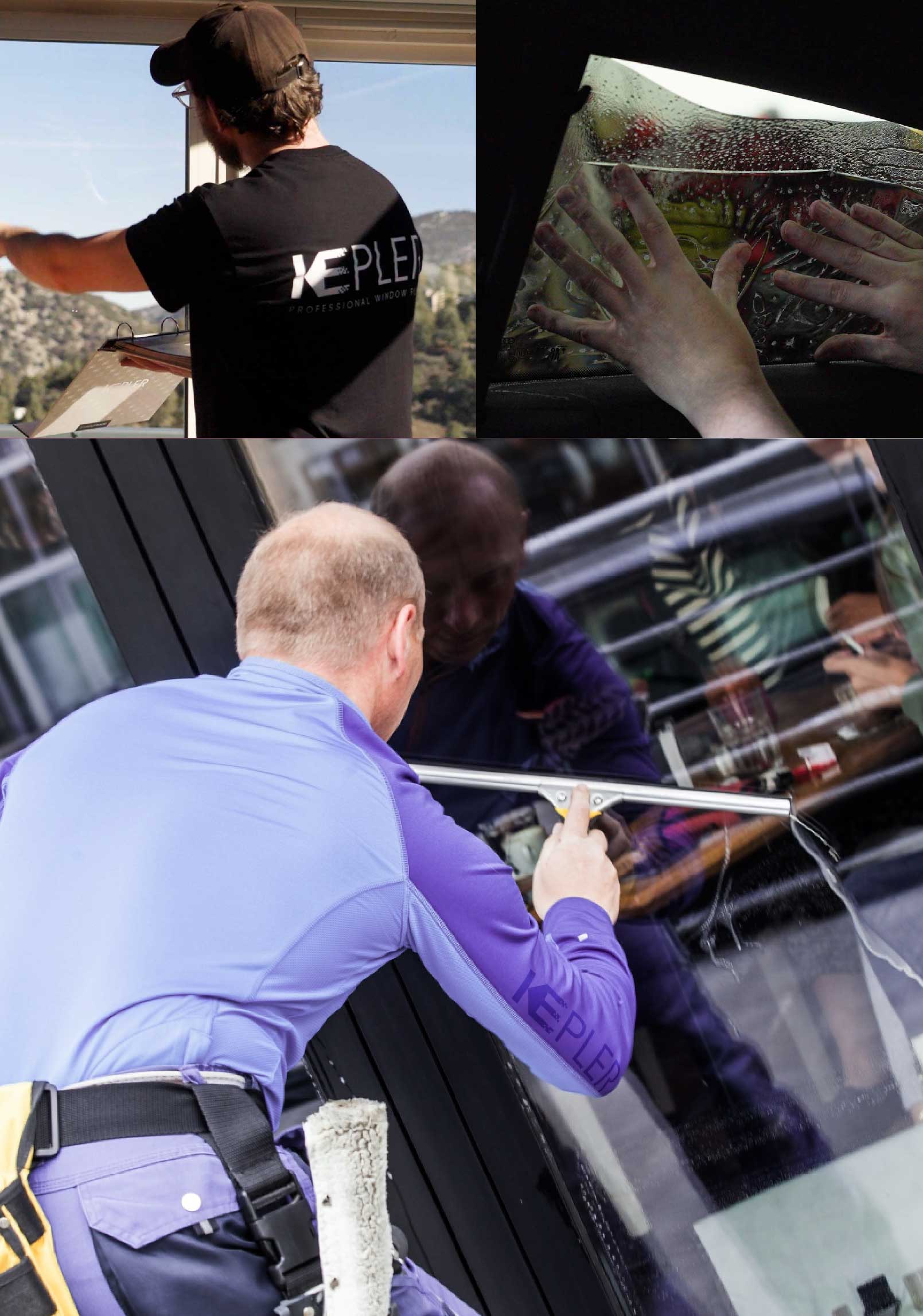 Kepler Expert Applying Anti-Graffiti Window Film to a The Villages Shop Front