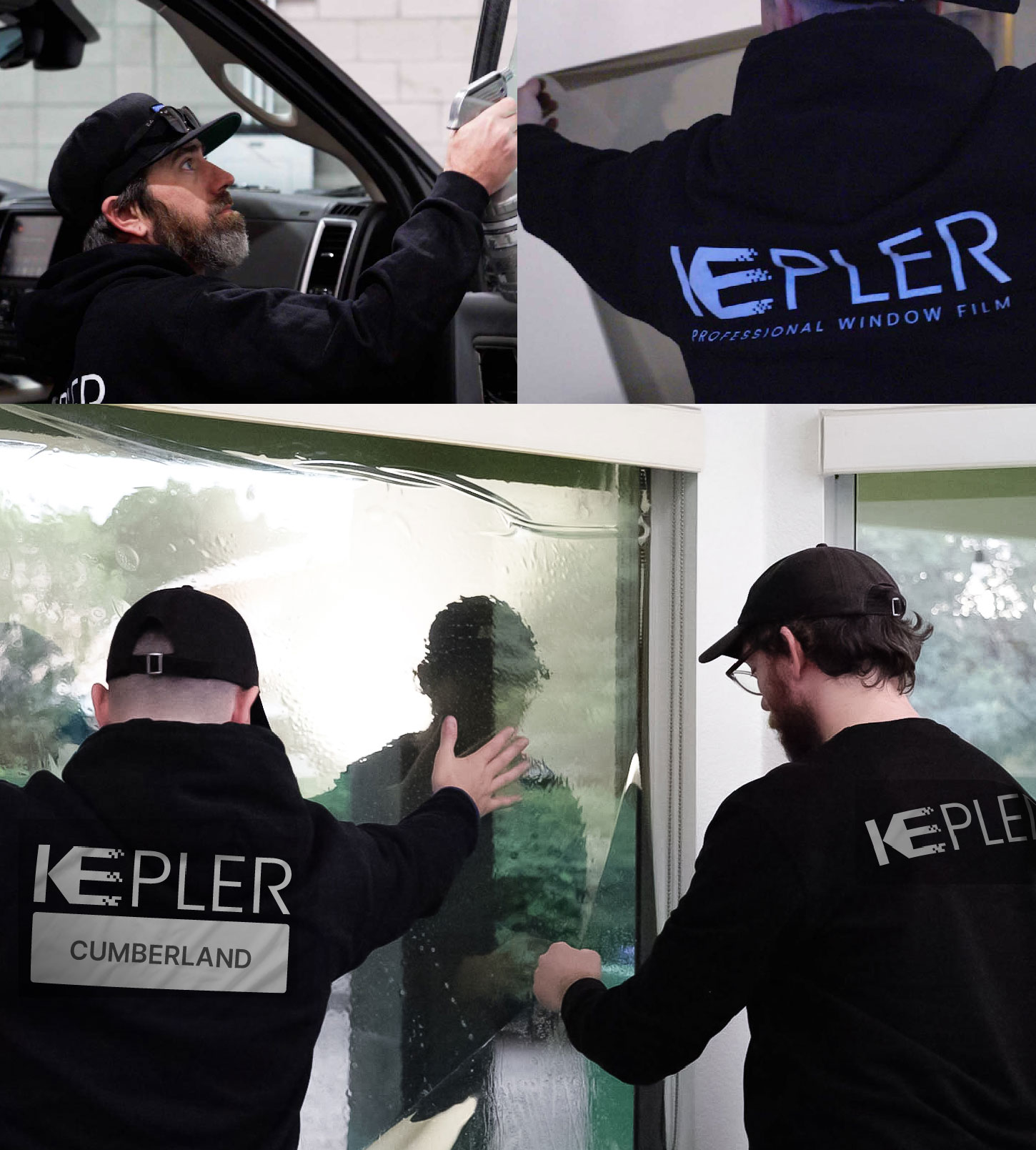 Expert Technician Fitting Ceramic Window Tint to Home in Cumberland