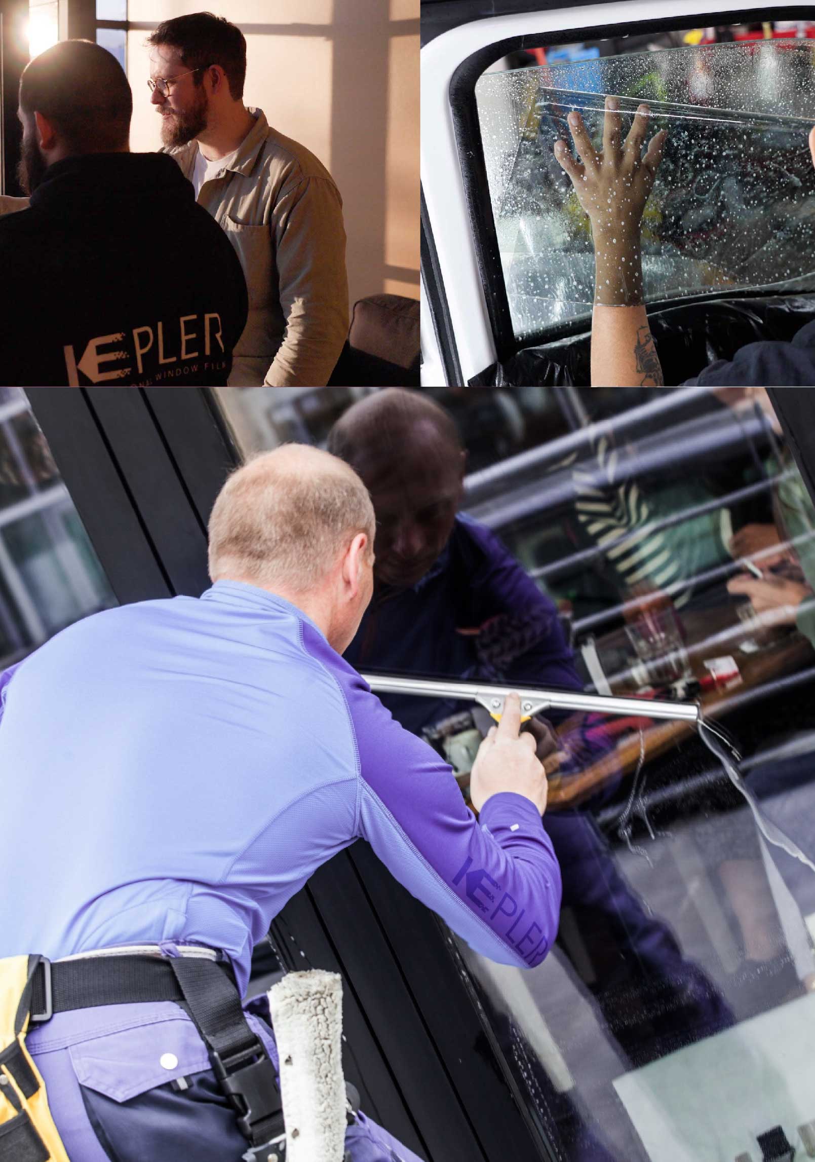 Kepler Expert Applying Anti-Graffiti Window Film to a Arlington Heights Shop Front