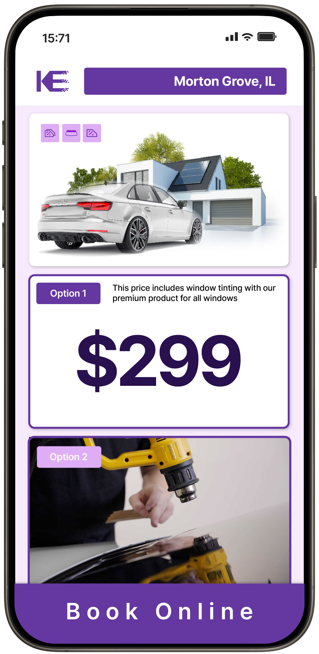 View Competitive Tesla Window Tinting Rates in South Elgin, Illinois