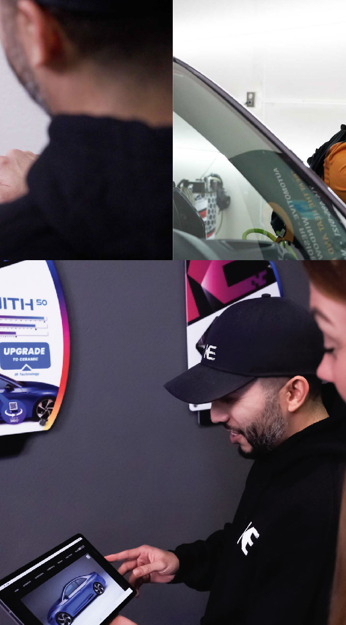 Kepler Dealer Showing Car Window Film Options to Customer in Atwater, California