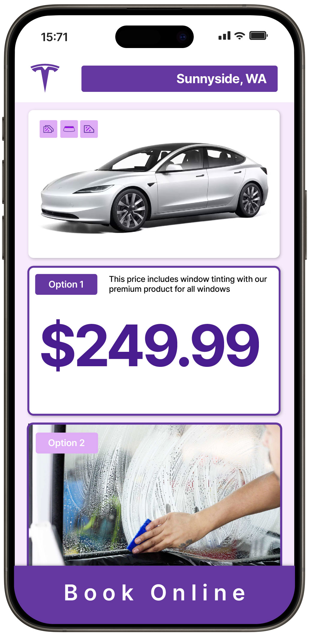 View Affordable Tesla Window Tinting Costs in Sunnyside, Washington