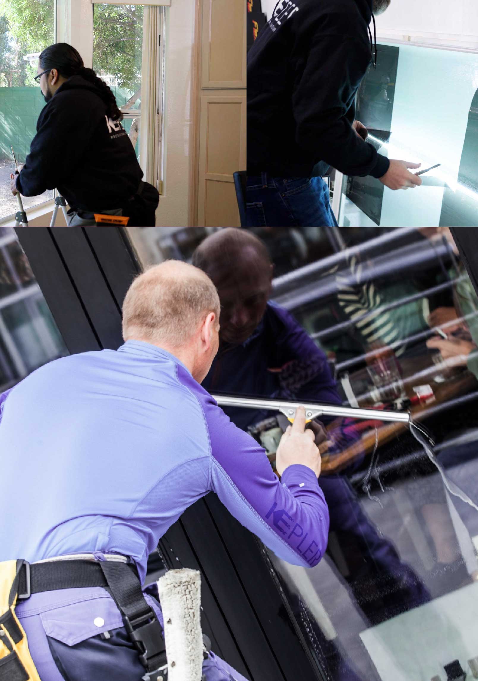 Kepler Expert Applying Anti-Graffiti Window Film to a Calexico Shop Front