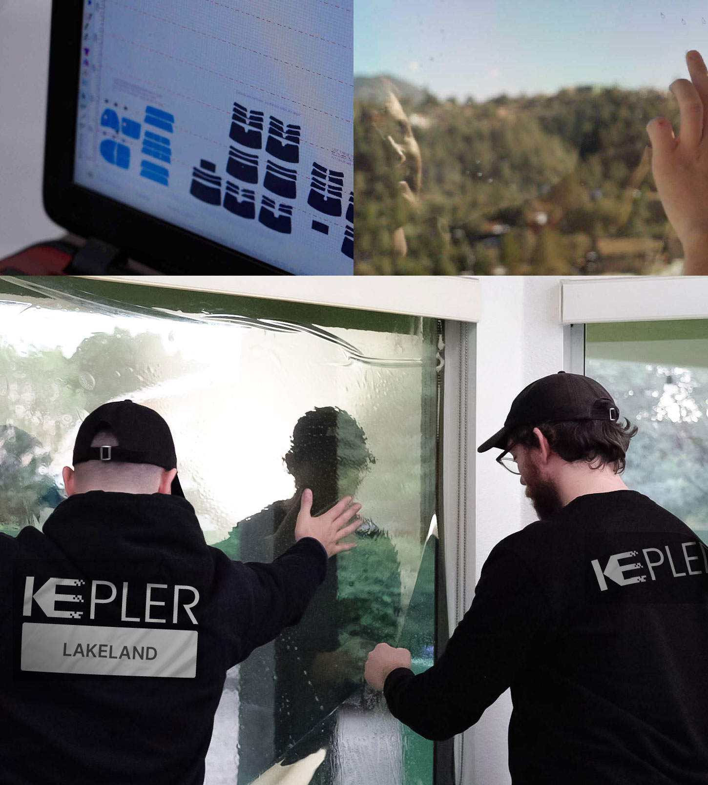 Expert Technician Installing High-tech Window Tint to Home in Lakeland