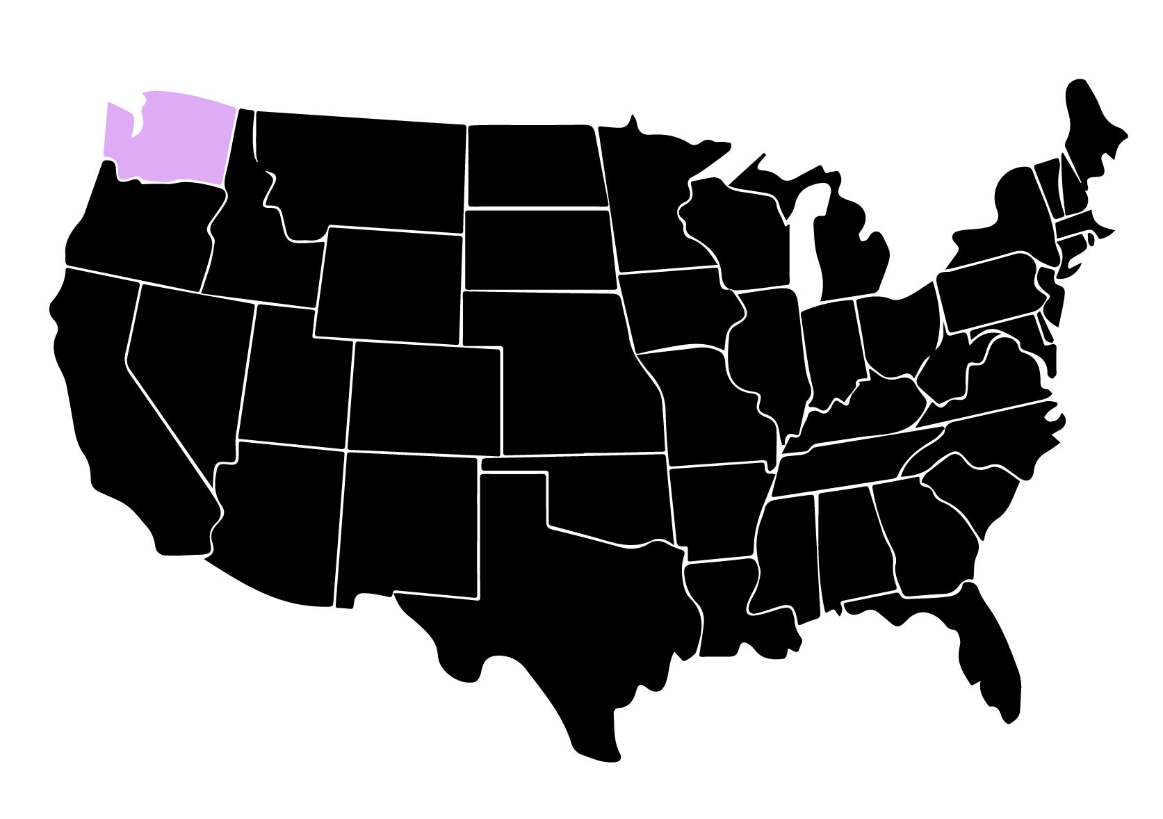 Map Showing Location of Kepler Window Tinters in Sunnyside, Washington with Purple Highlight on the State