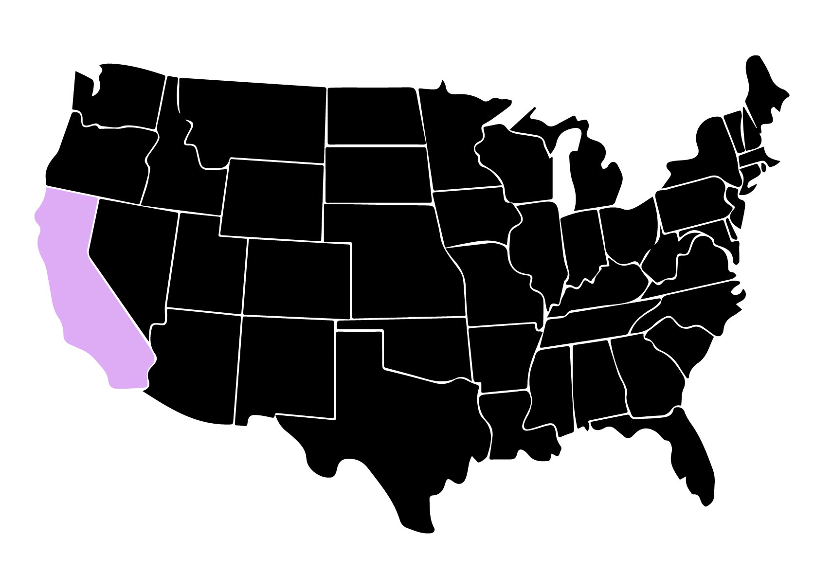 Map Showing Location of Kepler Window Tinters in Fontana, California with Purple Highlight on the State