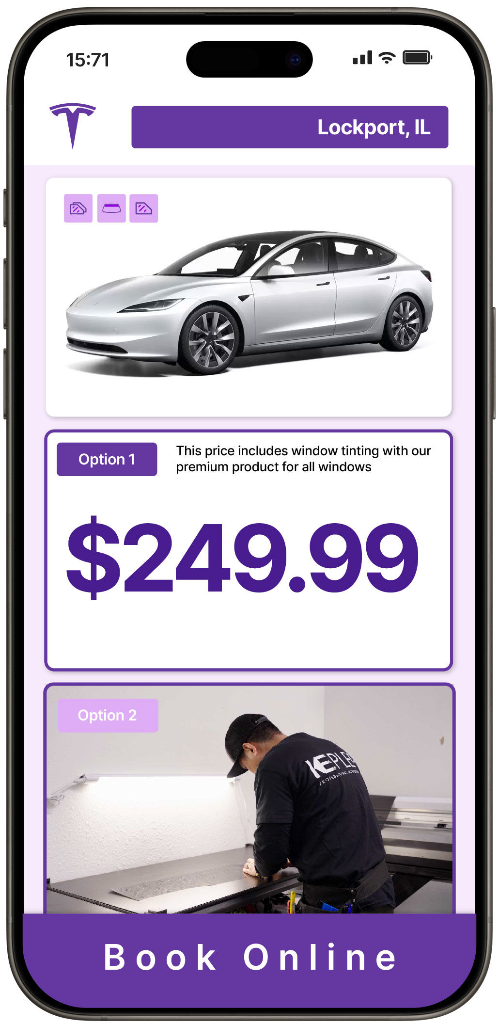 View Reasonable Tesla Window Tinting Prices in Lockport, Illinois