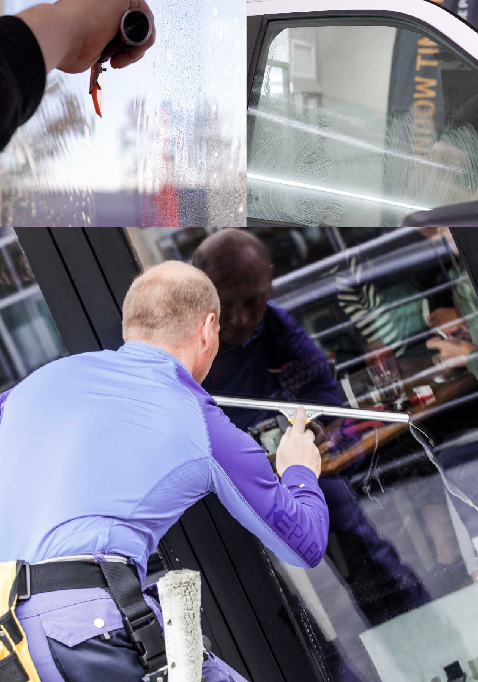 Kepler Professional Applying Anti-Graffiti Window Film to a Maywood Shop Front