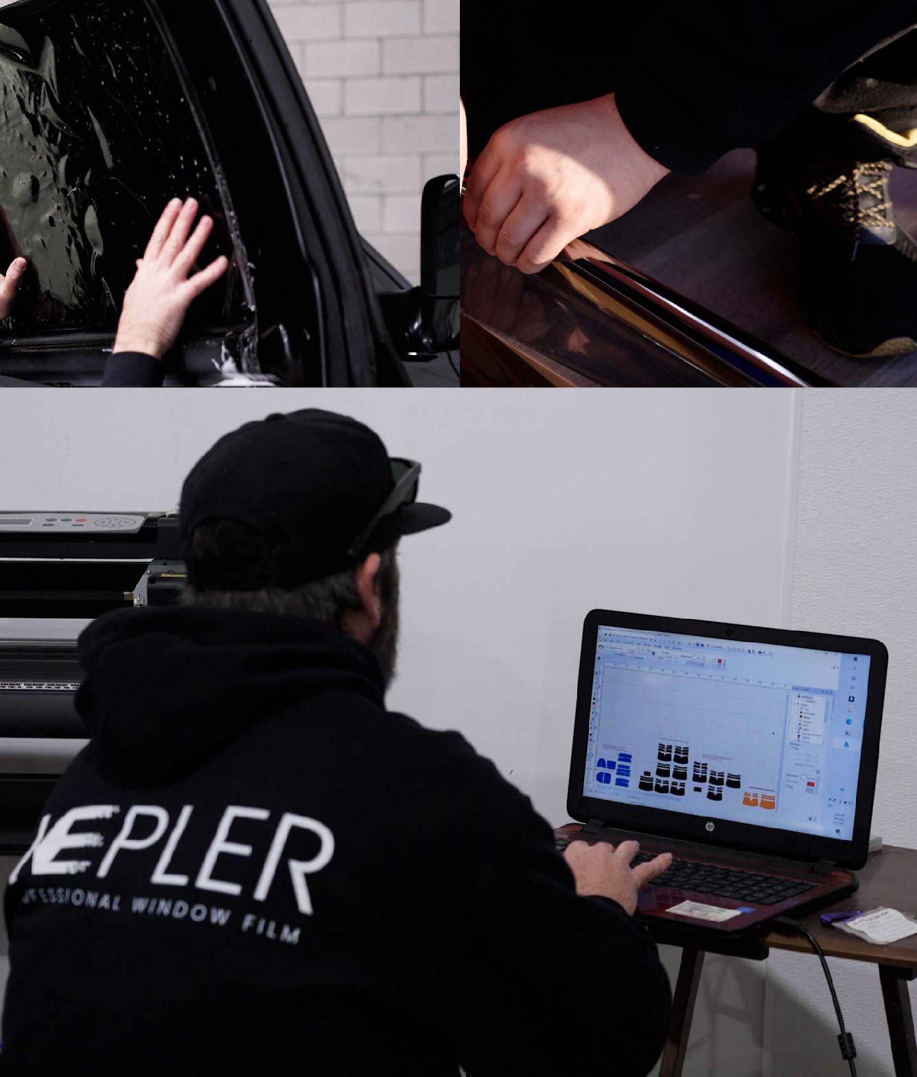 Ceramic Window Tinting Expert Cutting Film in DeBary, Florida