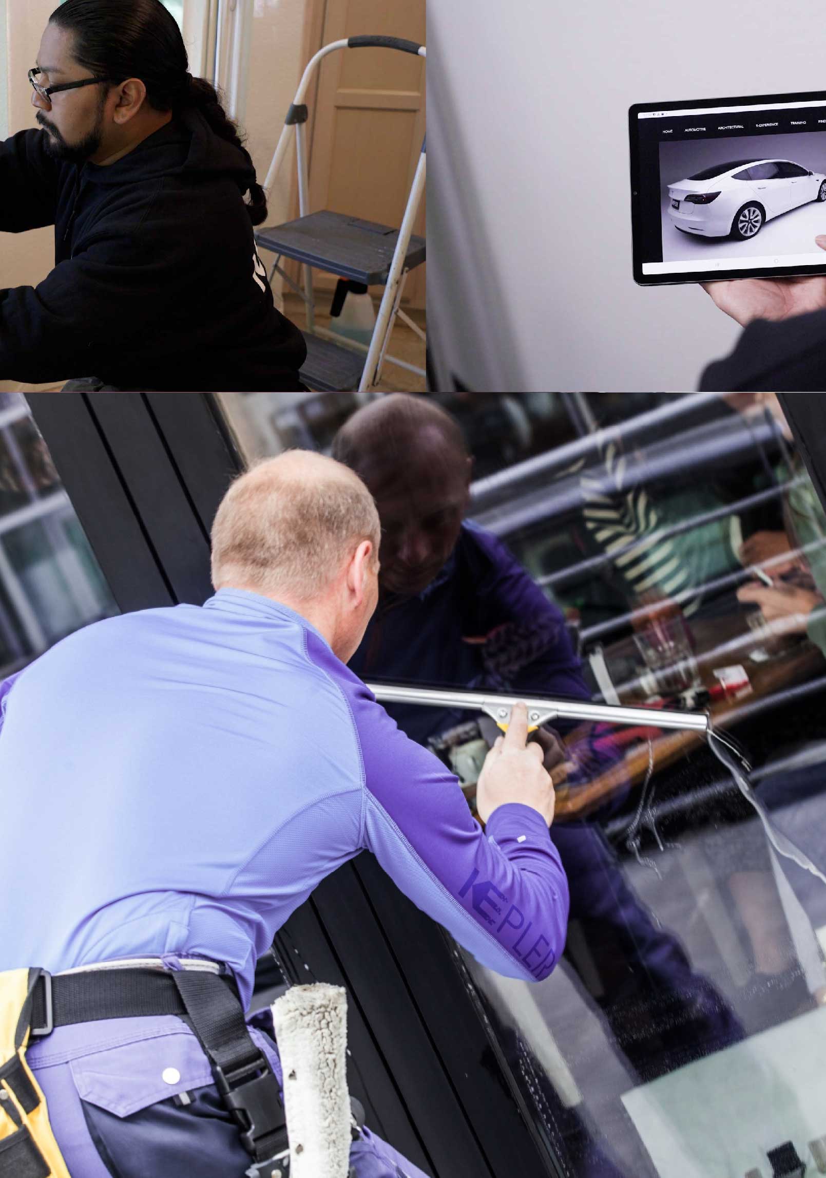 Kepler Skilled Applying Anti-Graffiti Window Film to a Derry Shop Front