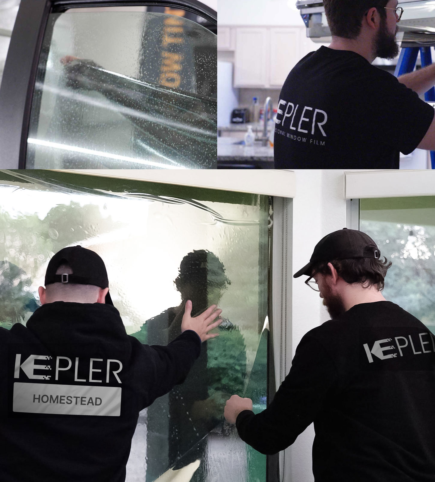 Kepler Technician Installing High-tech Window Tint to Home in Homestead