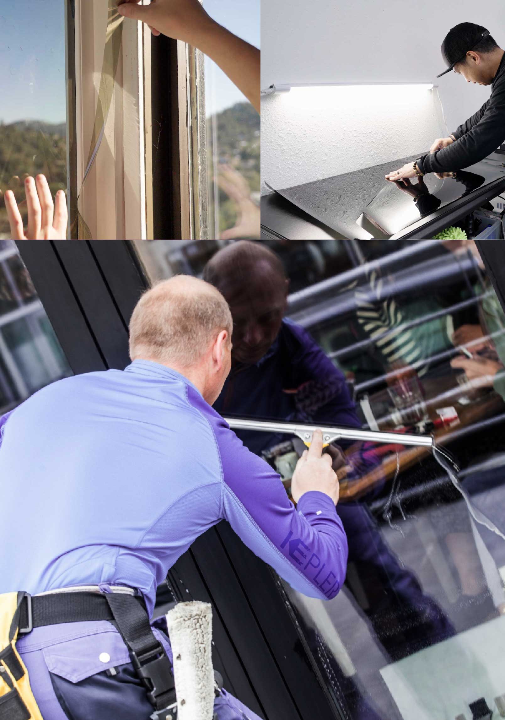 Kepler Professional Applying Anti-Graffiti Window Film to a South Windsor Shop Front