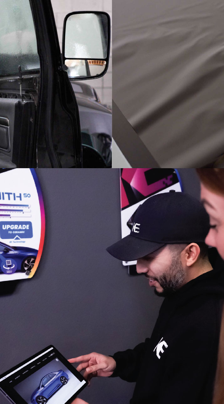 Kepler Dealer Showing Car Window Film Options to Customer in Memphis, Tennessee