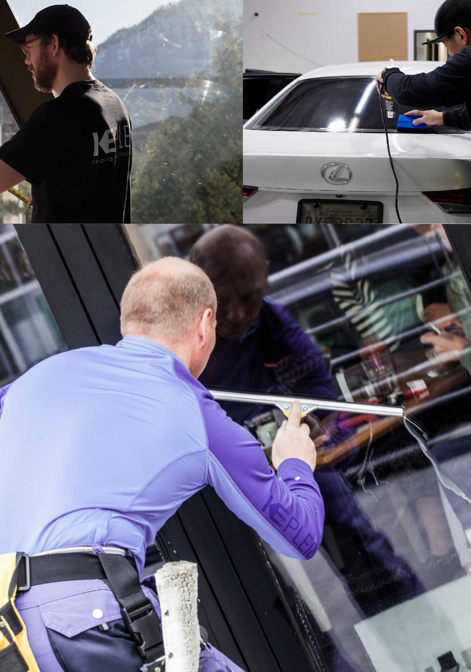 Kepler Skilled Applying Anti-Graffiti Window Film to a Rockledge Shop Front