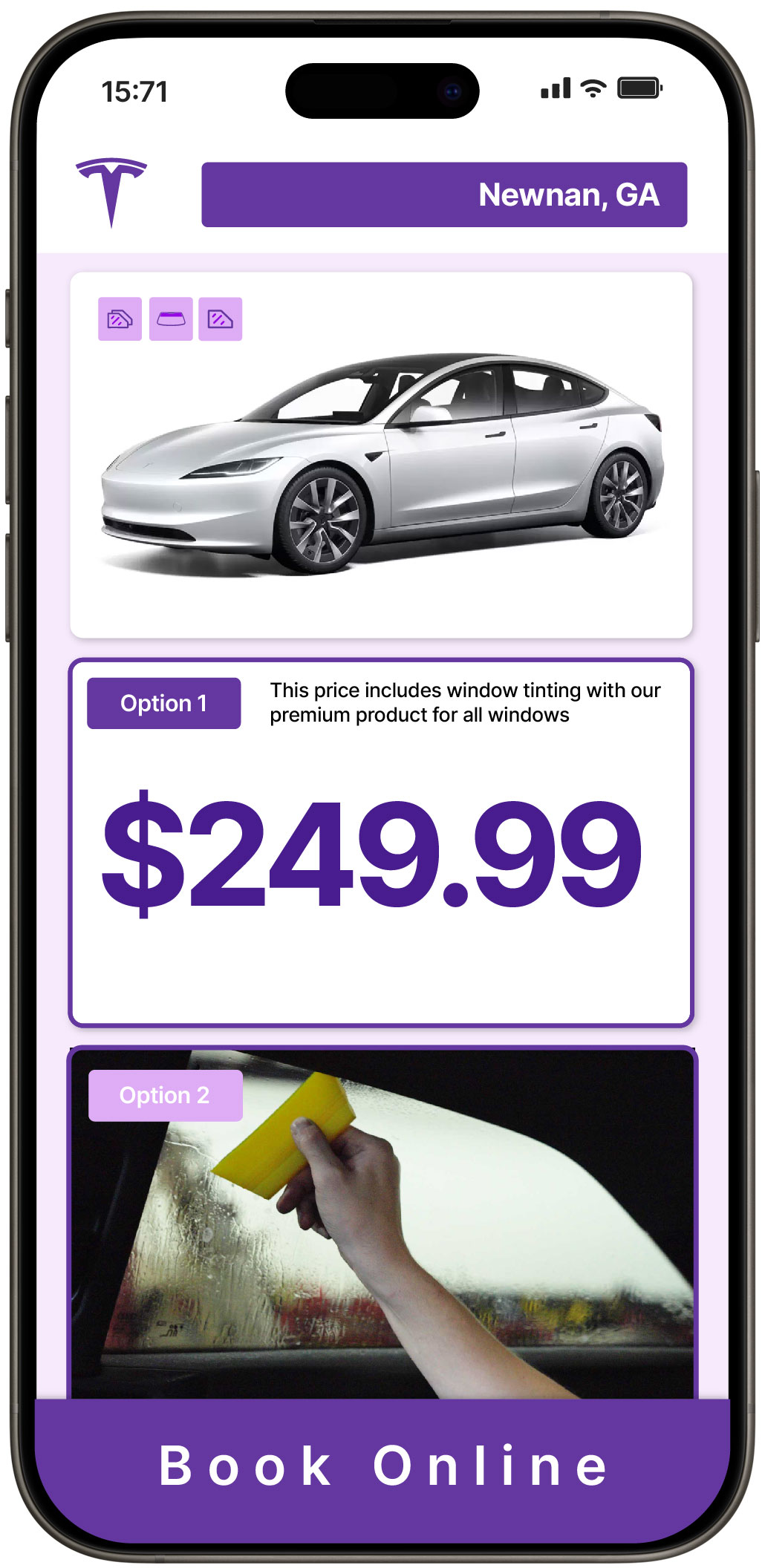 View Affordable Tesla Window Tinting Costs in Newnan, Georgia