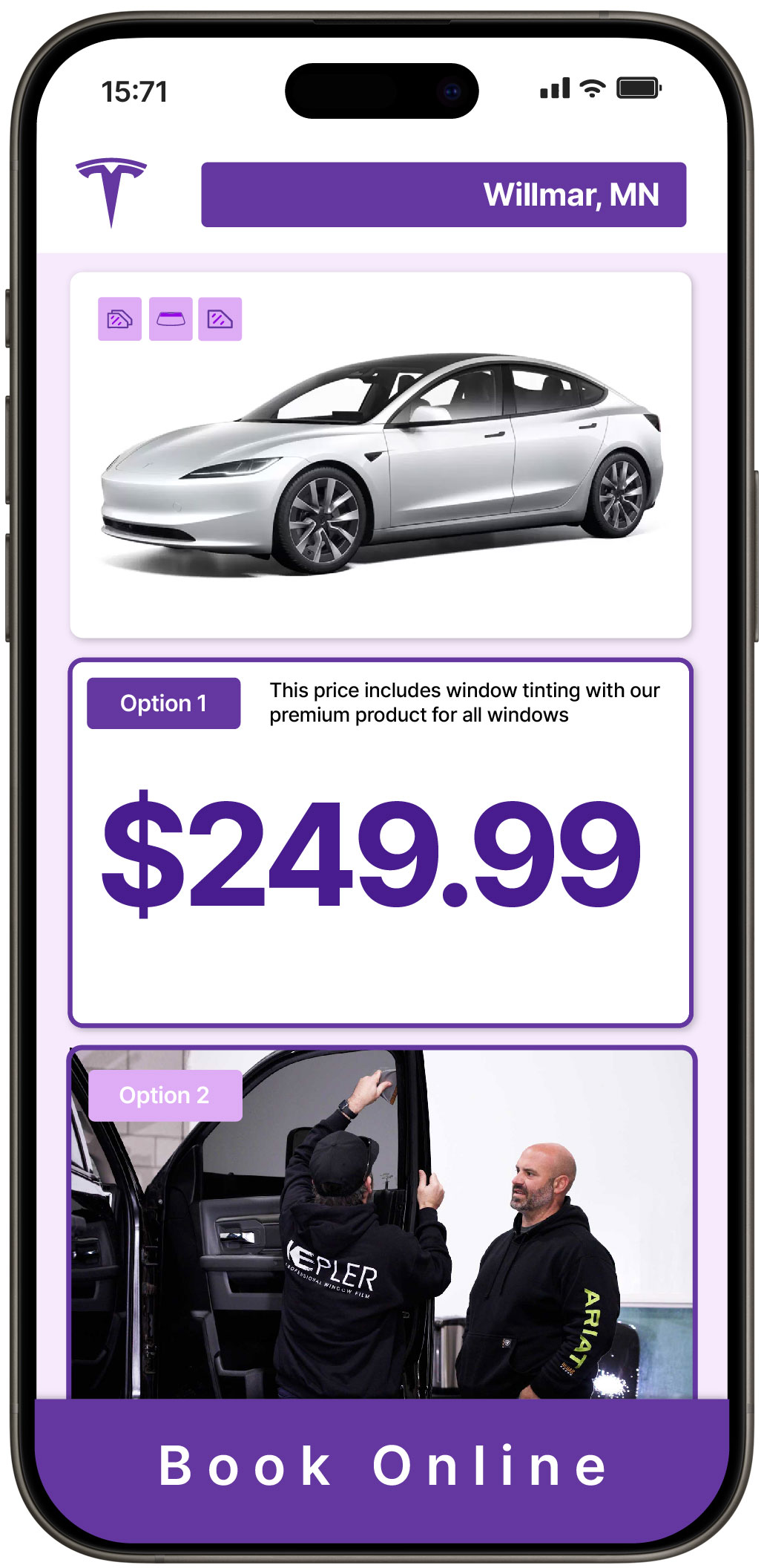 View Affordable Tesla Window Tinting Costs in Willmar, Minnesota