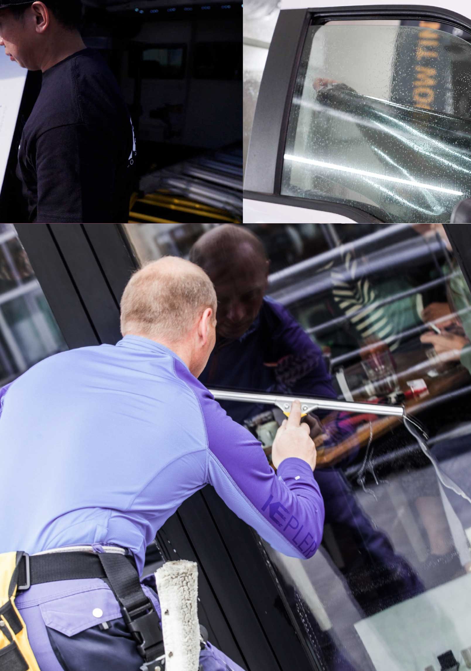 Kepler Expert Applying Anti-Graffiti Window Film to a Plainview Shop Front