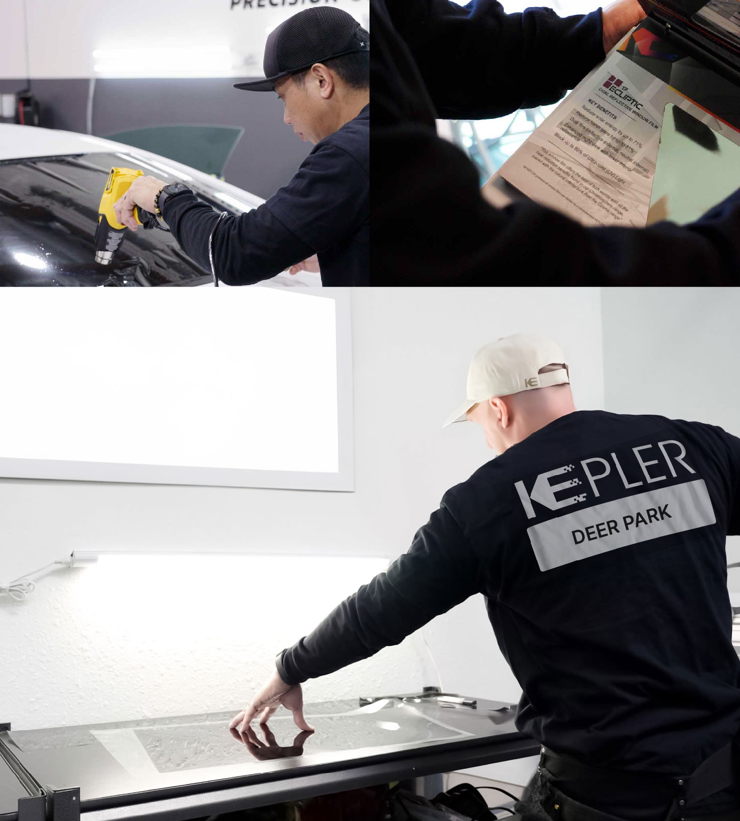 Window Tinting Specialist Cutting Film in Deer Park, Texas